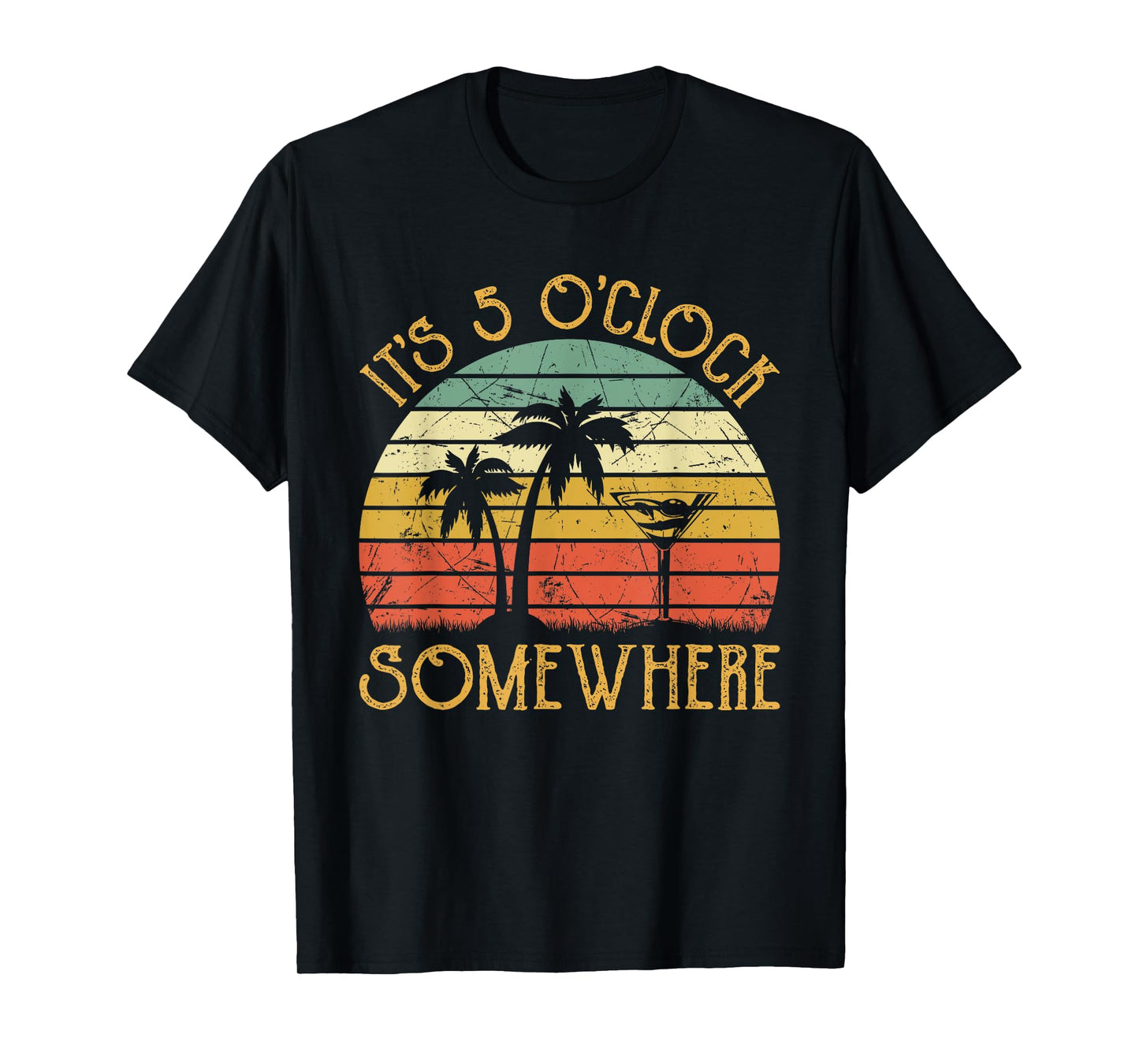 It's 5 O'clock Somewhere Funny Summer Beach Vacation T-Shirt for Men Women