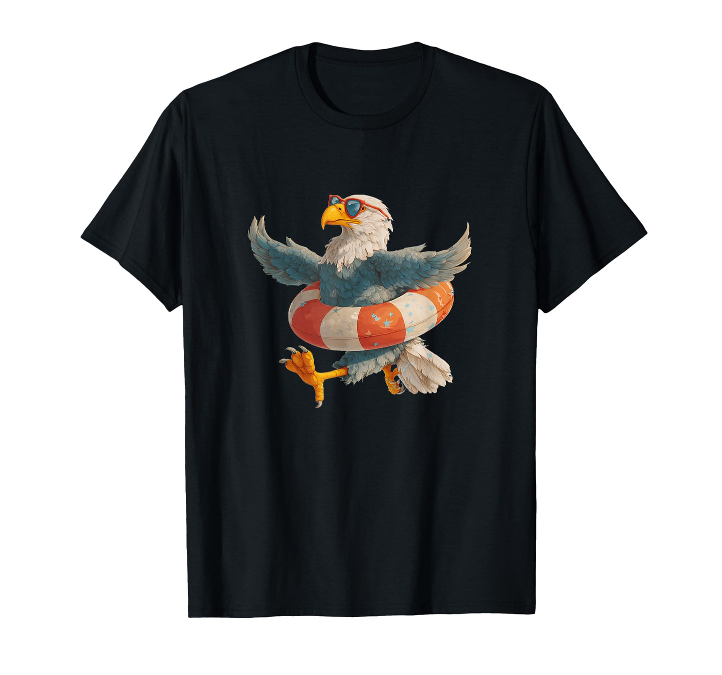 Funny Eagle with Sunglasses and Ring for Vacation T-Shirt