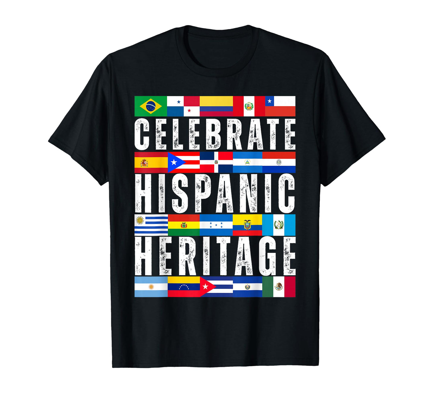 Hispanic Countries Flags Celebrate Hispanic Heritage Month T-Shirt