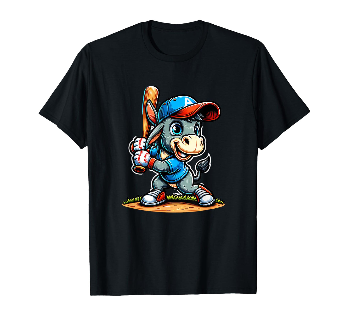 Funny Baseball Donkey Player Humor Design For Sports Lovers T-Shirt