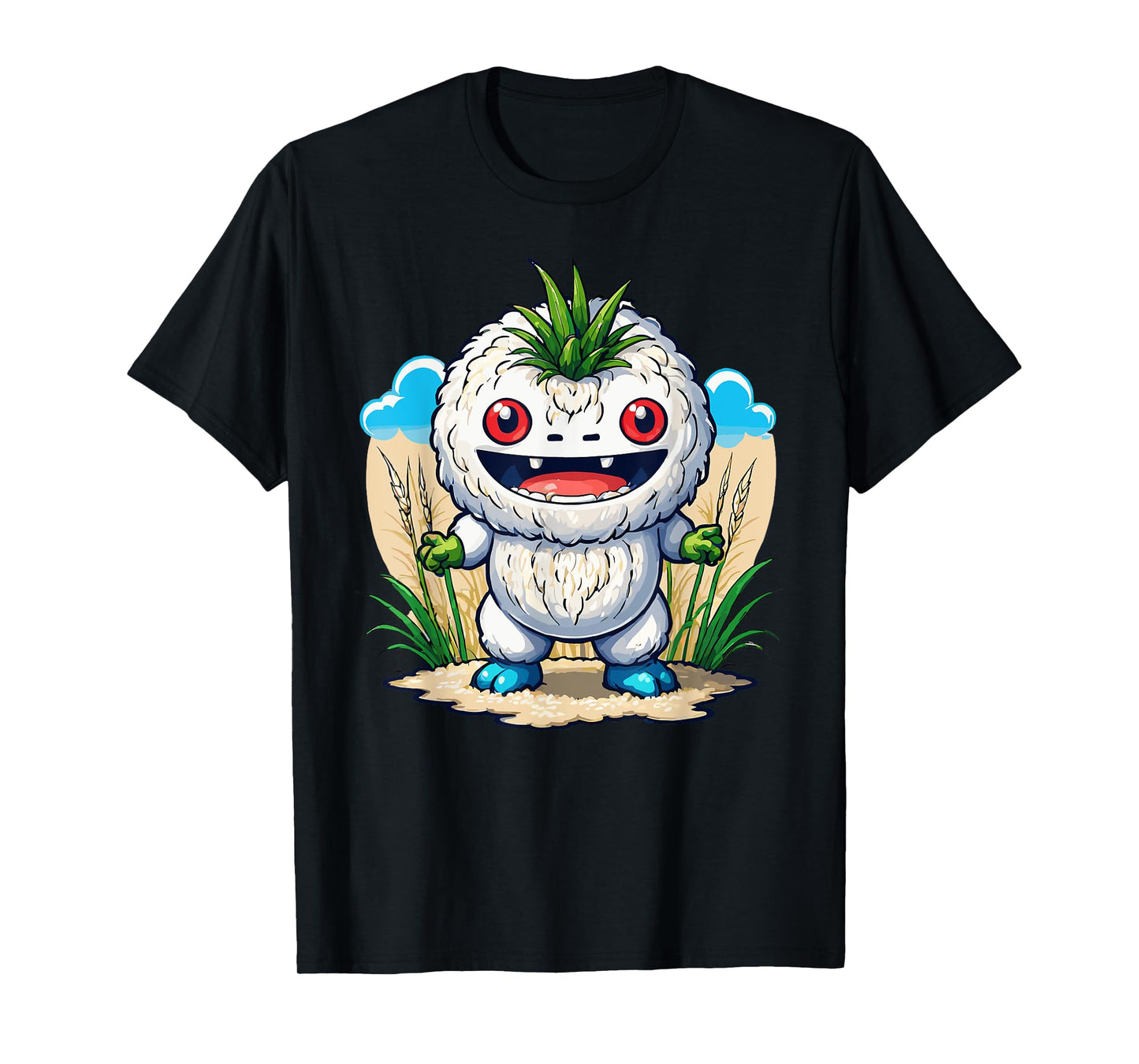 Japanese Food Anime Kawaii Rice Monster T-Shirt