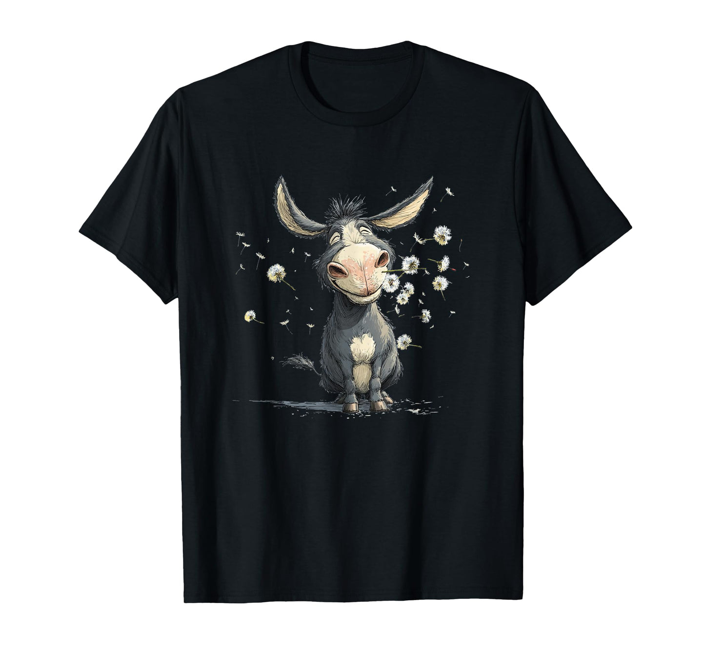 Cute Donkey Face with Flying Dandelion Seeds Costume T-Shirt