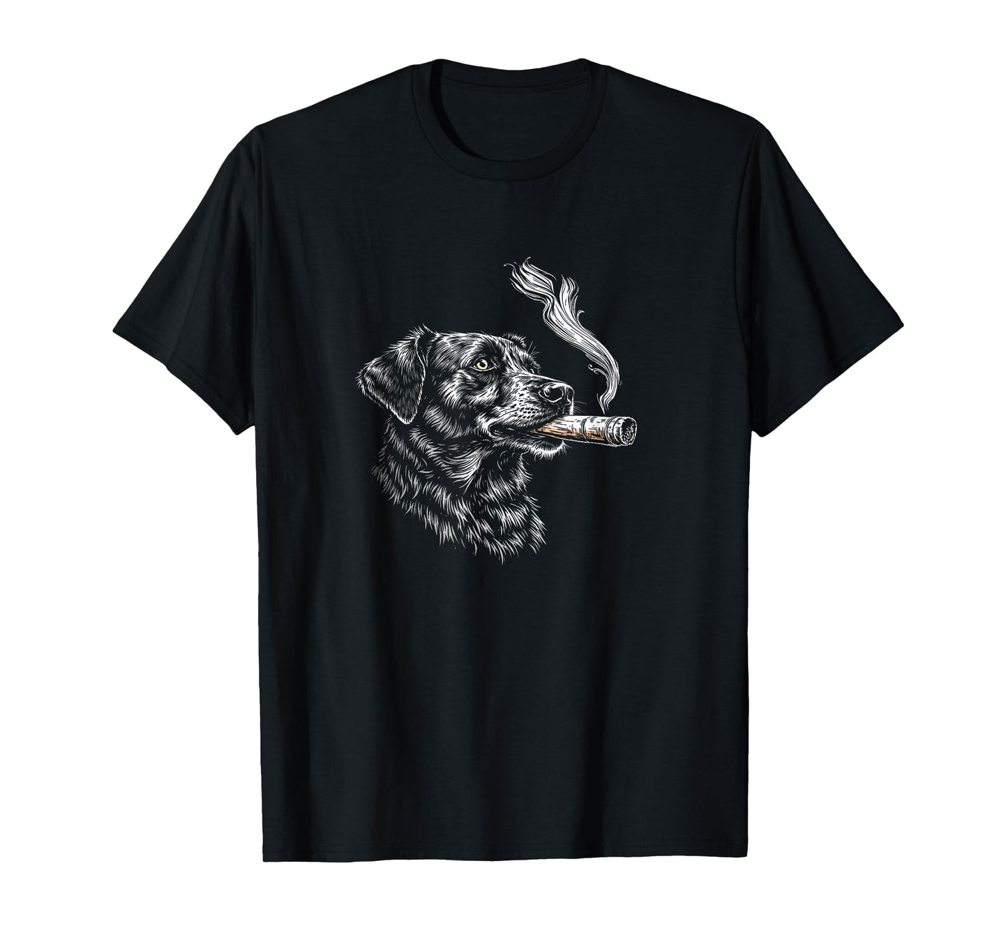 Dog Smoking Cigar, Funny Cool Hip Gangster Bad Attitude Dog T-Shirt