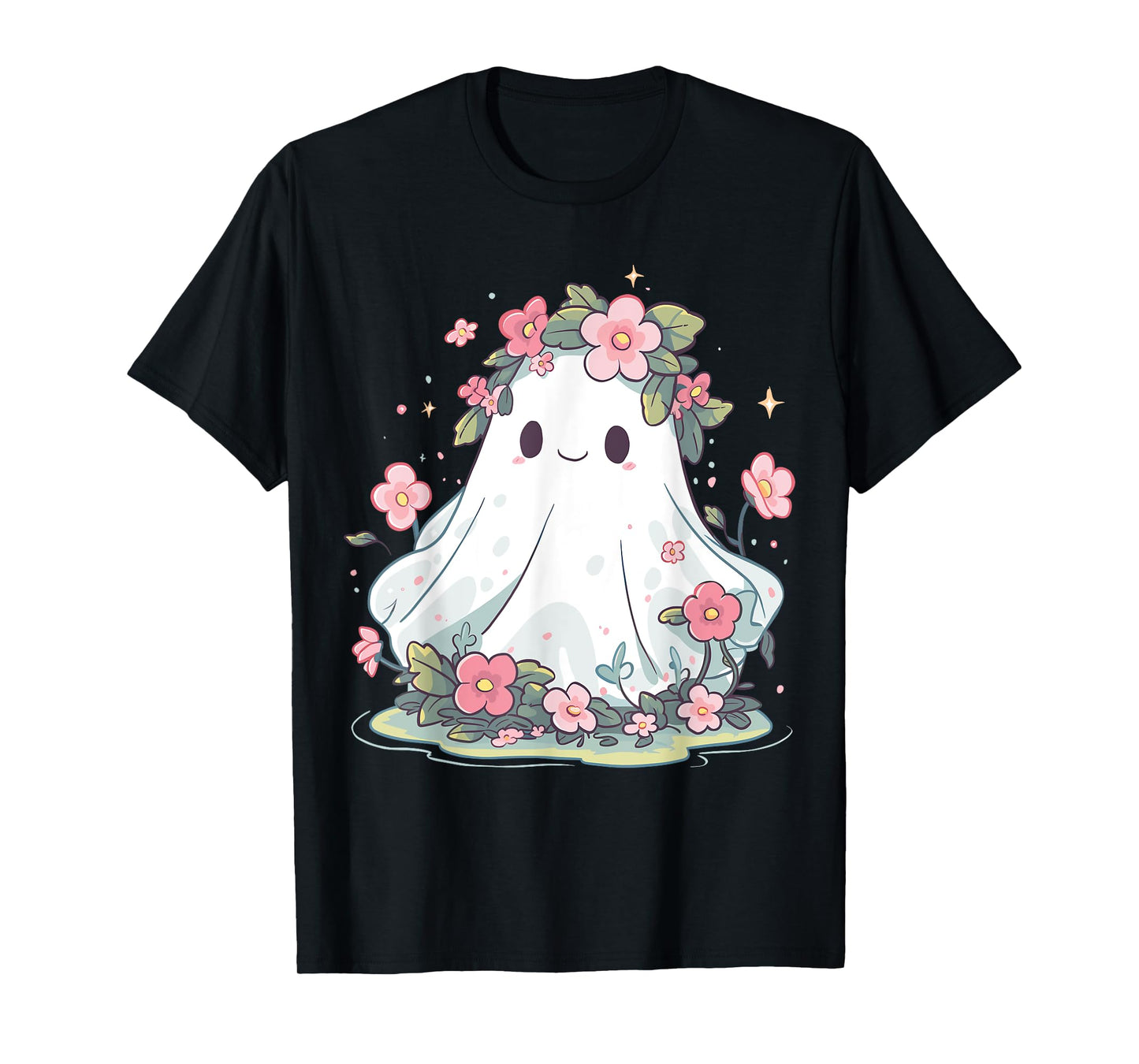 Halloween Ghost Flower Costume Women Girls Halloween T-Shirt