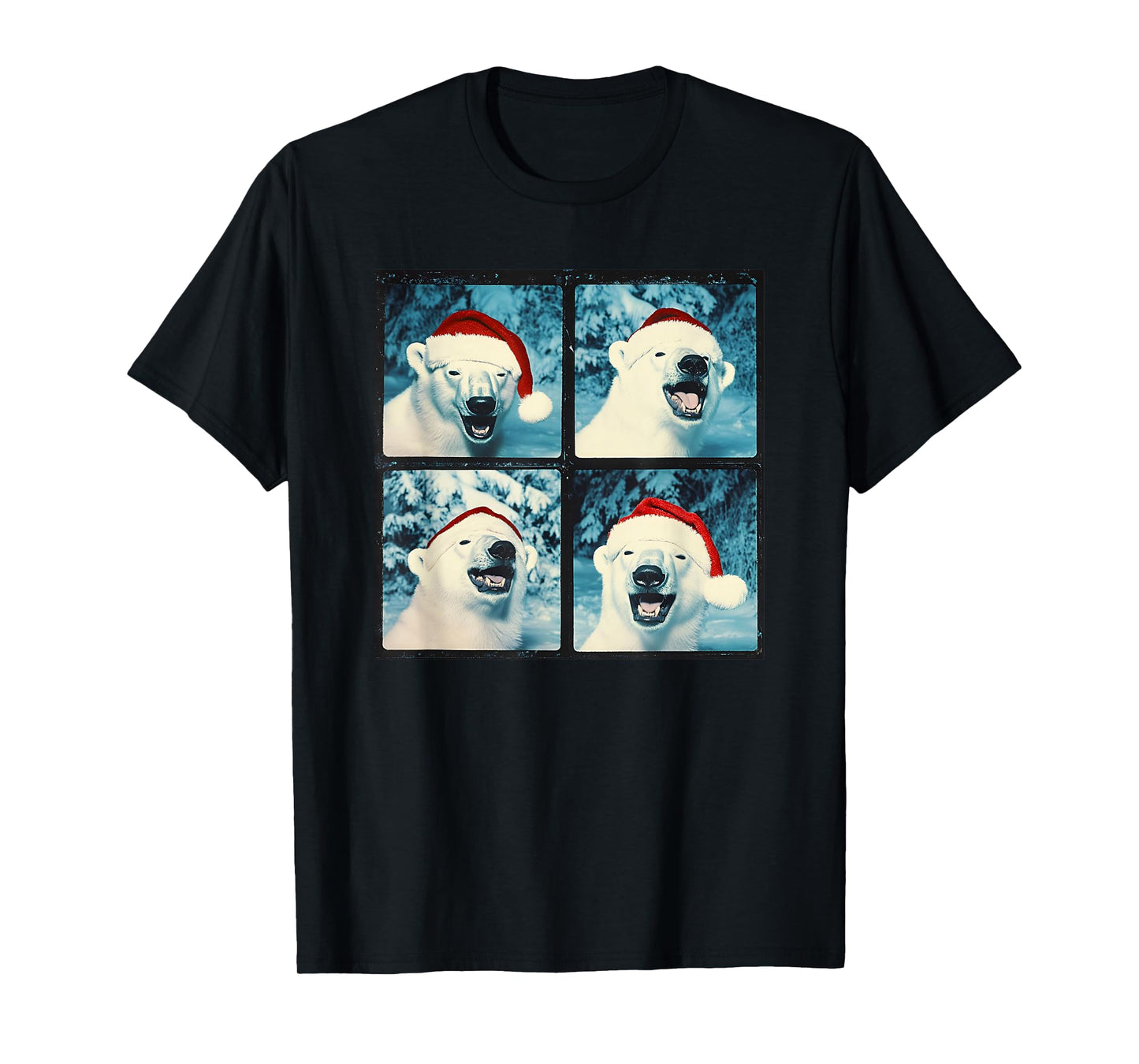 Santa Polar Bear Animal Photography Christmas Polar Bear T-Shirt