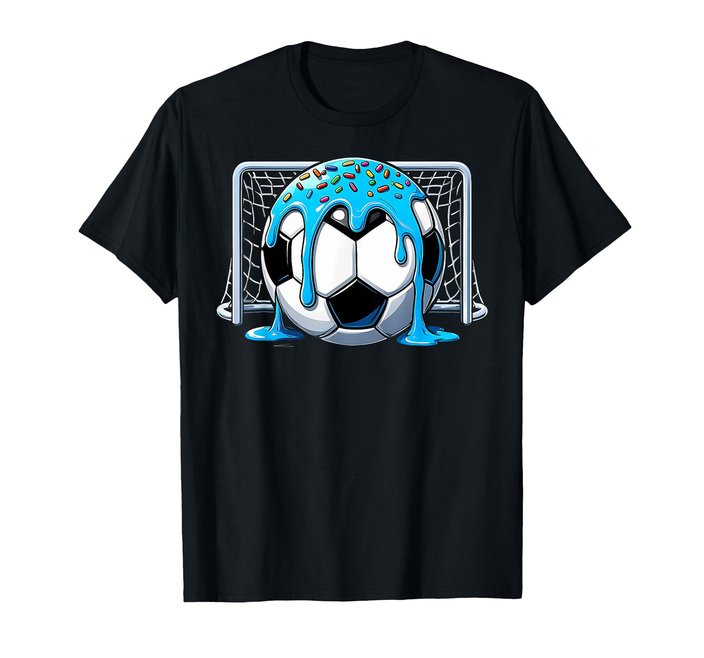 Soccer Ice Cream Drip with Sprinkles Men Women Kids T-Shirt