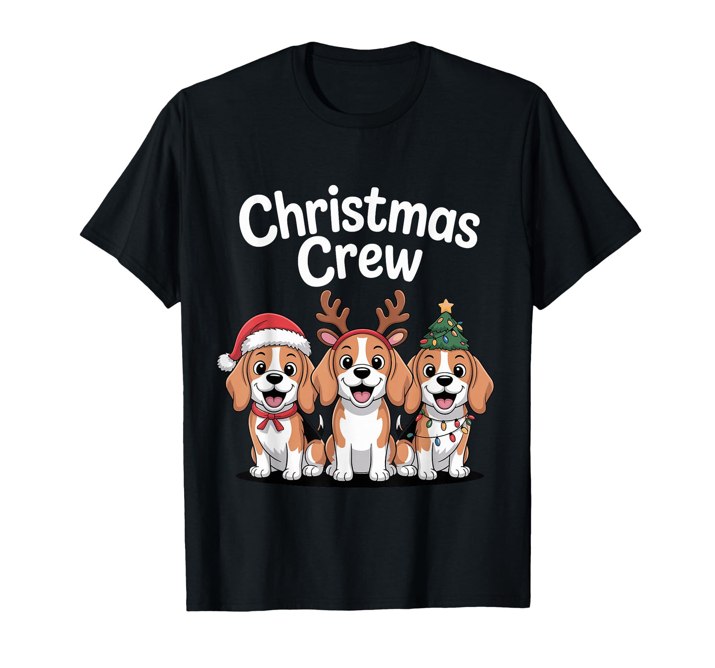 Christmas Crew Xmas Puppy Dog Hound Funny Christmas Beagle T-Shirt