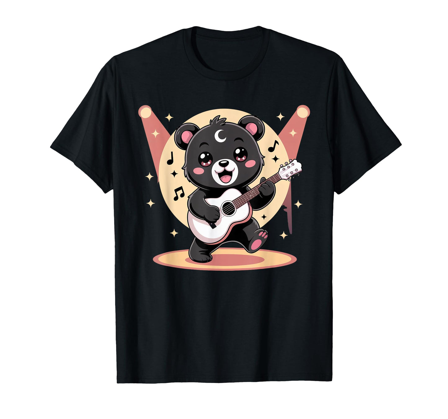 Bear Guitar Rock and Roll Kawaii Goth Girl Clothes Pink Goth T-Shirt