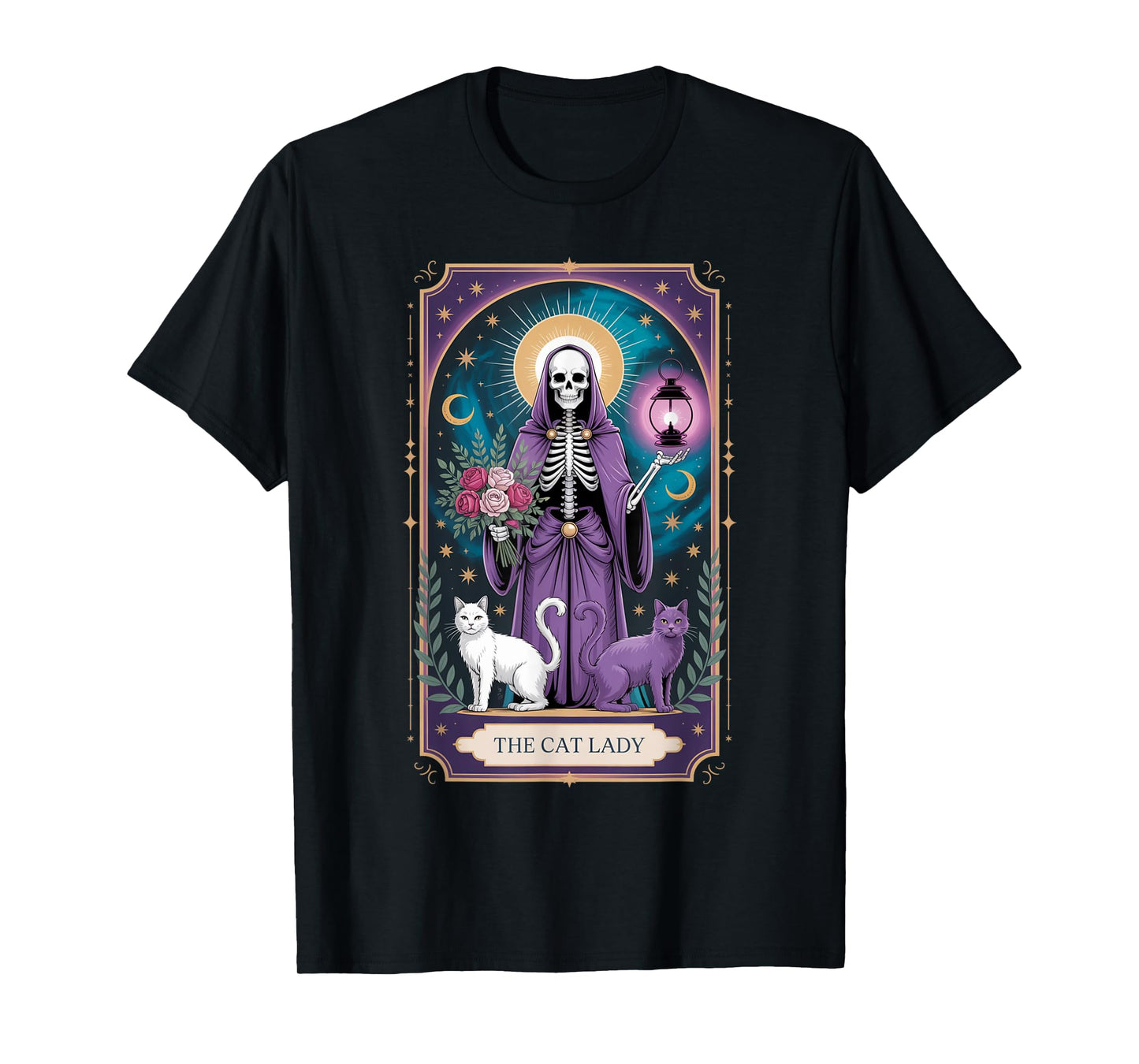 The Cat Lady Tarot Card Cat Lover Mom Gothic Funny Gift T-Shirt