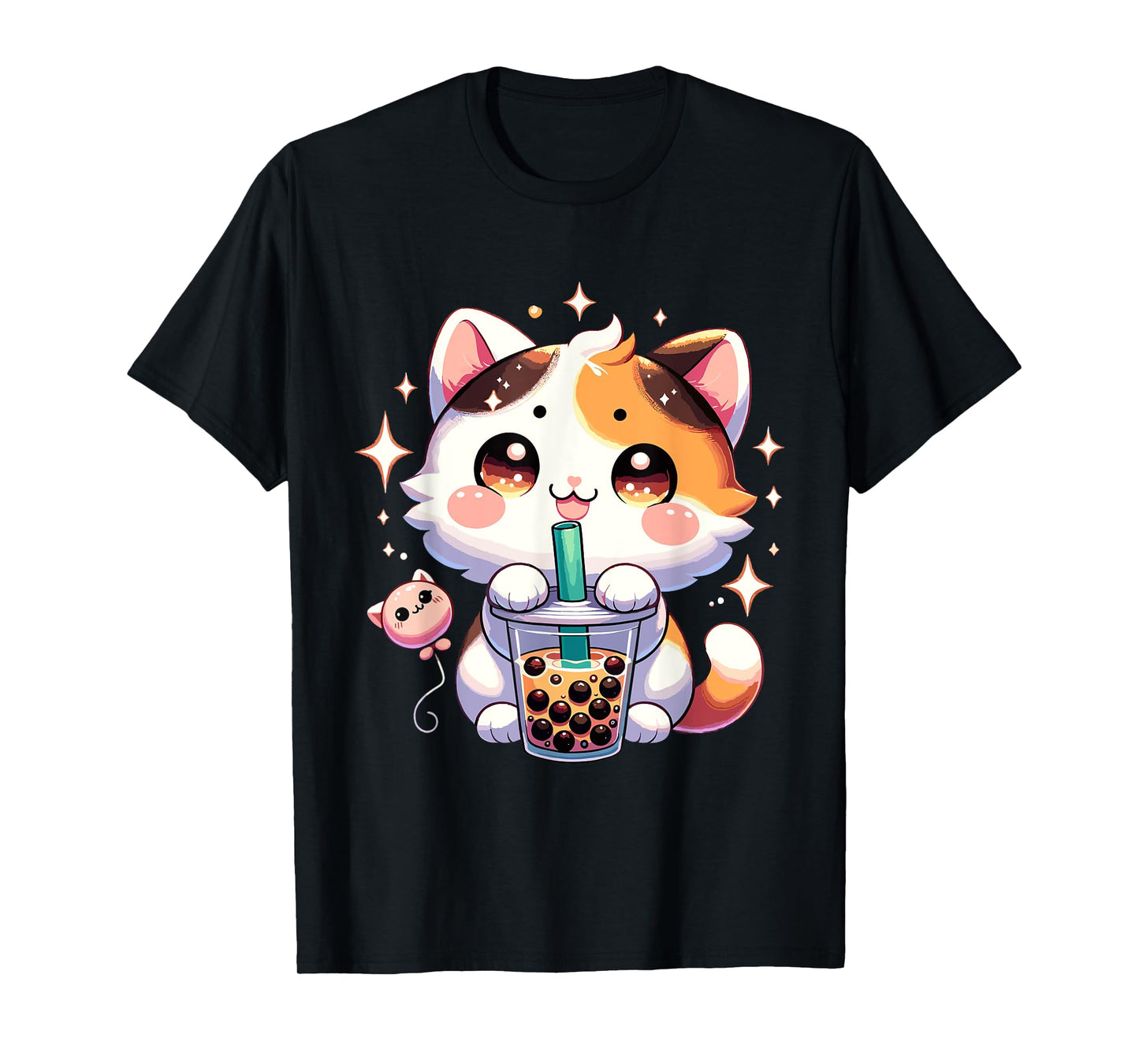 Cat Boba Japanese Kawaii Anime Kitty Bubble Tea Neko Teen T-Shirt
