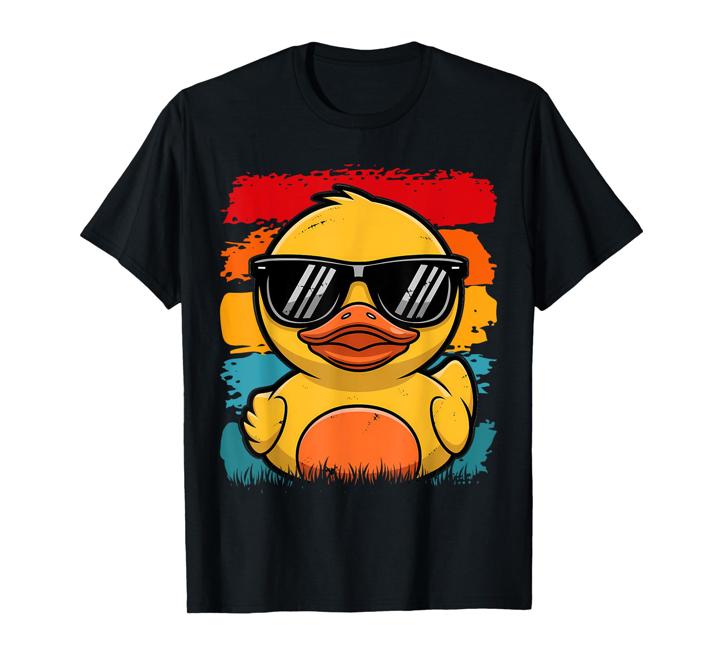 Cool Retro Yellow Duck in Sunglasses 70s 80s 90s Funny Duck T-Shirt