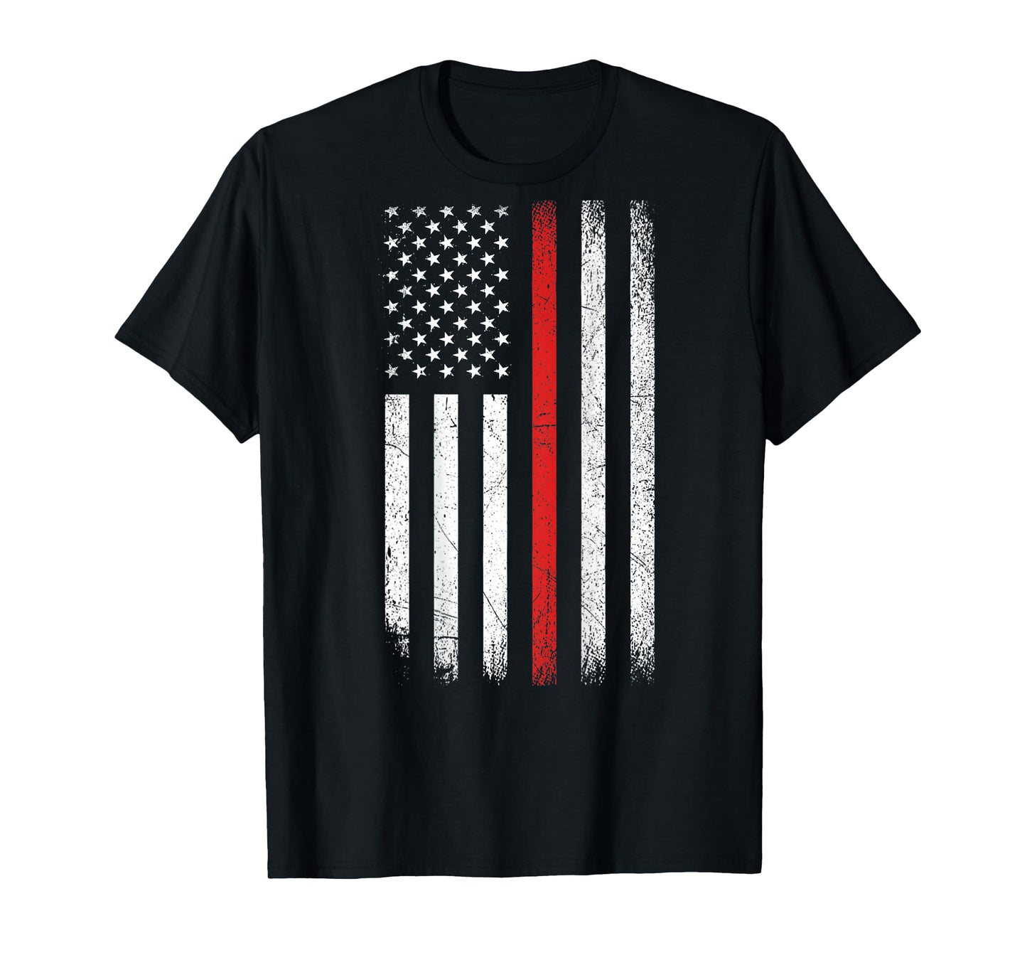 Thin Red Line American Flag Firefighter Support (ON Back) T-Shirt