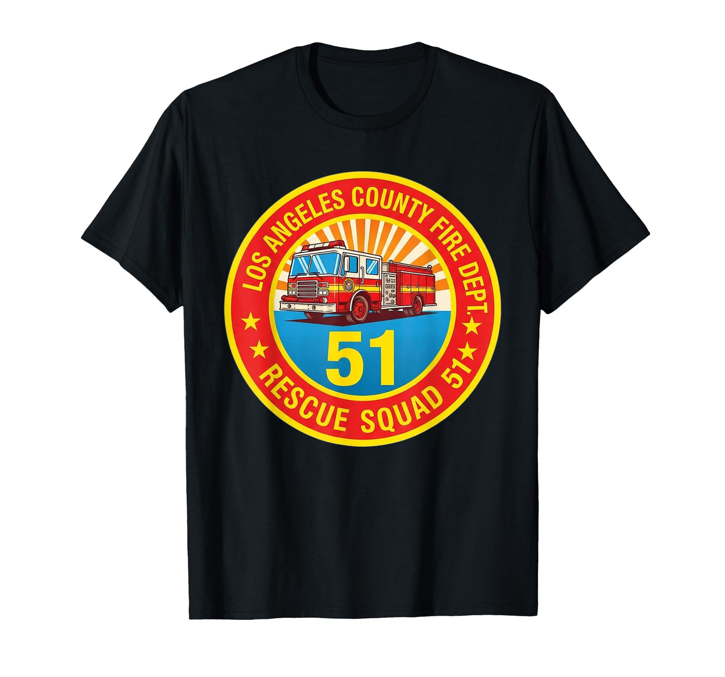 Vintage Emergency Squad 51 Truck Classic Firefighter Pride T-Shirt