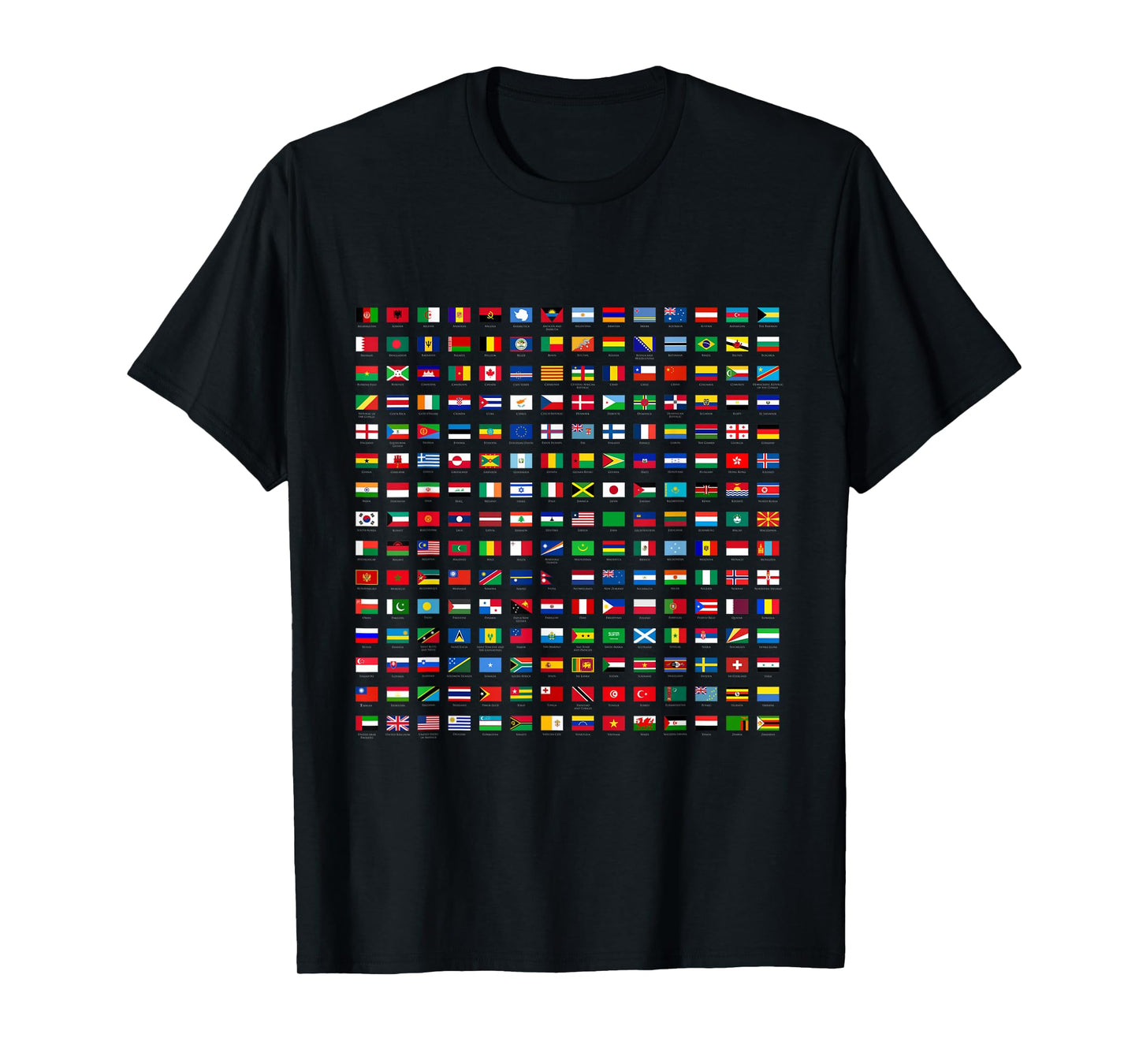 World Flags,Short Sleeve T-Shirt Cool Travel 210 Flag International Tee