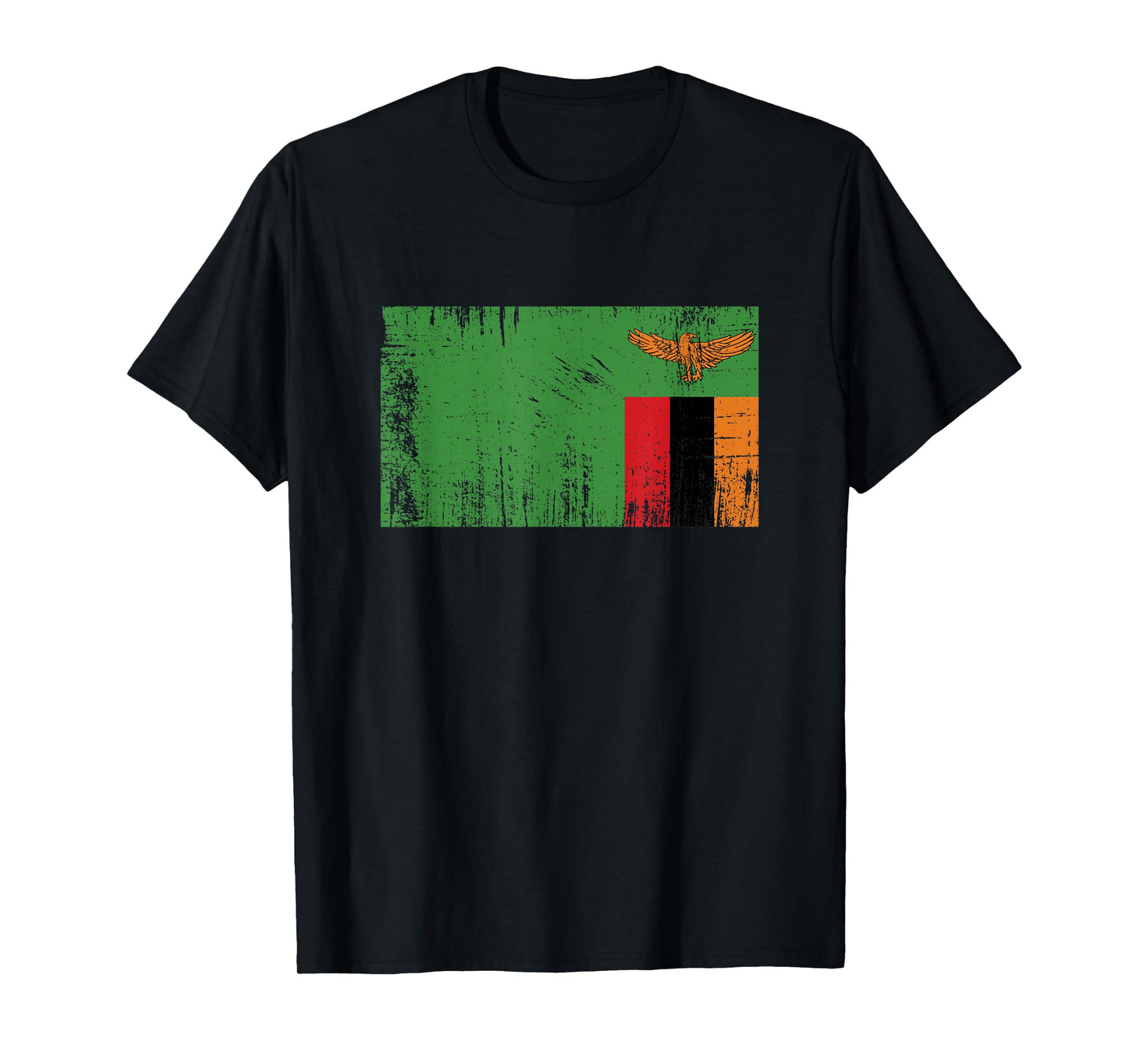 Retro Vintage Zambian Banner Flag Zambia Fan T-Shirt