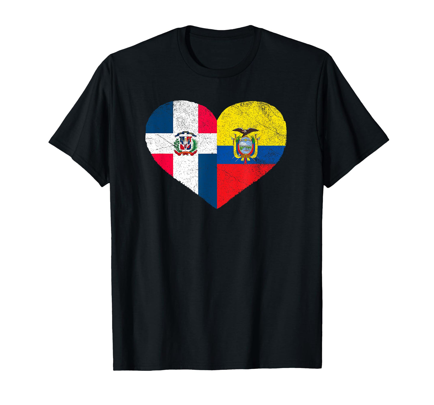 Dominican Ecuadorian Flag Heart Dominican Ecuador T-Shirt