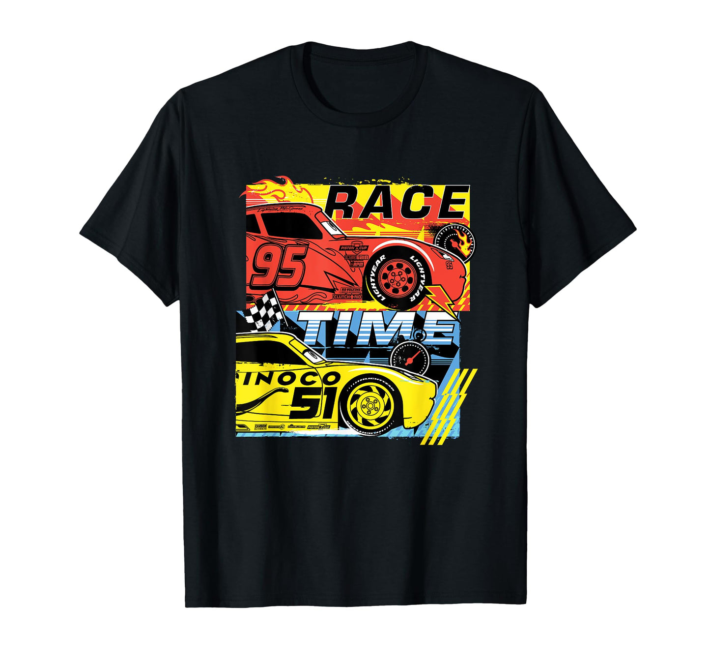 Disney Pixar Cars 3 McQueen And Cruz Race Time Chest Poster T-Shirt