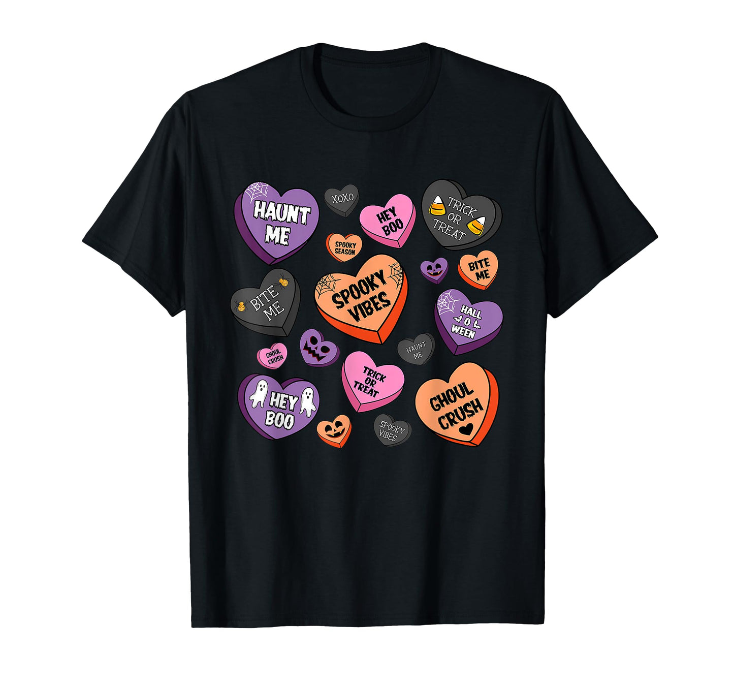 Candy Heart Halloween Spooky Vibes Candy Heart Halloween T-Shirt