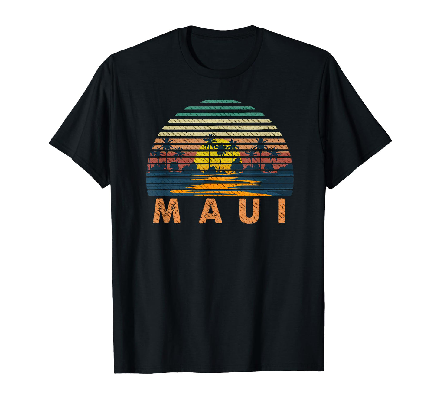 70s Maui HI Vintage Retro Sunset Throwback Art Hawaii Travel T-Shirt