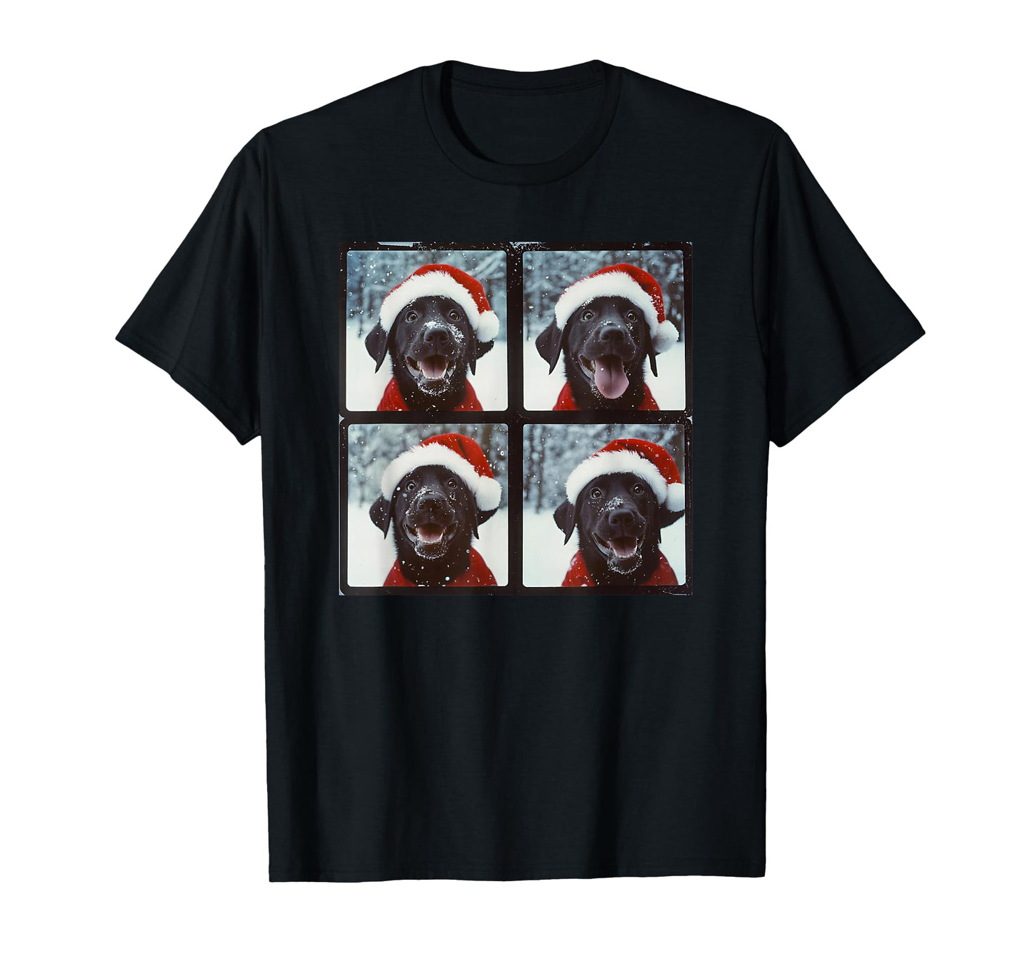 Labrador With Santa Hat Christmas Black Lab T-Shirt