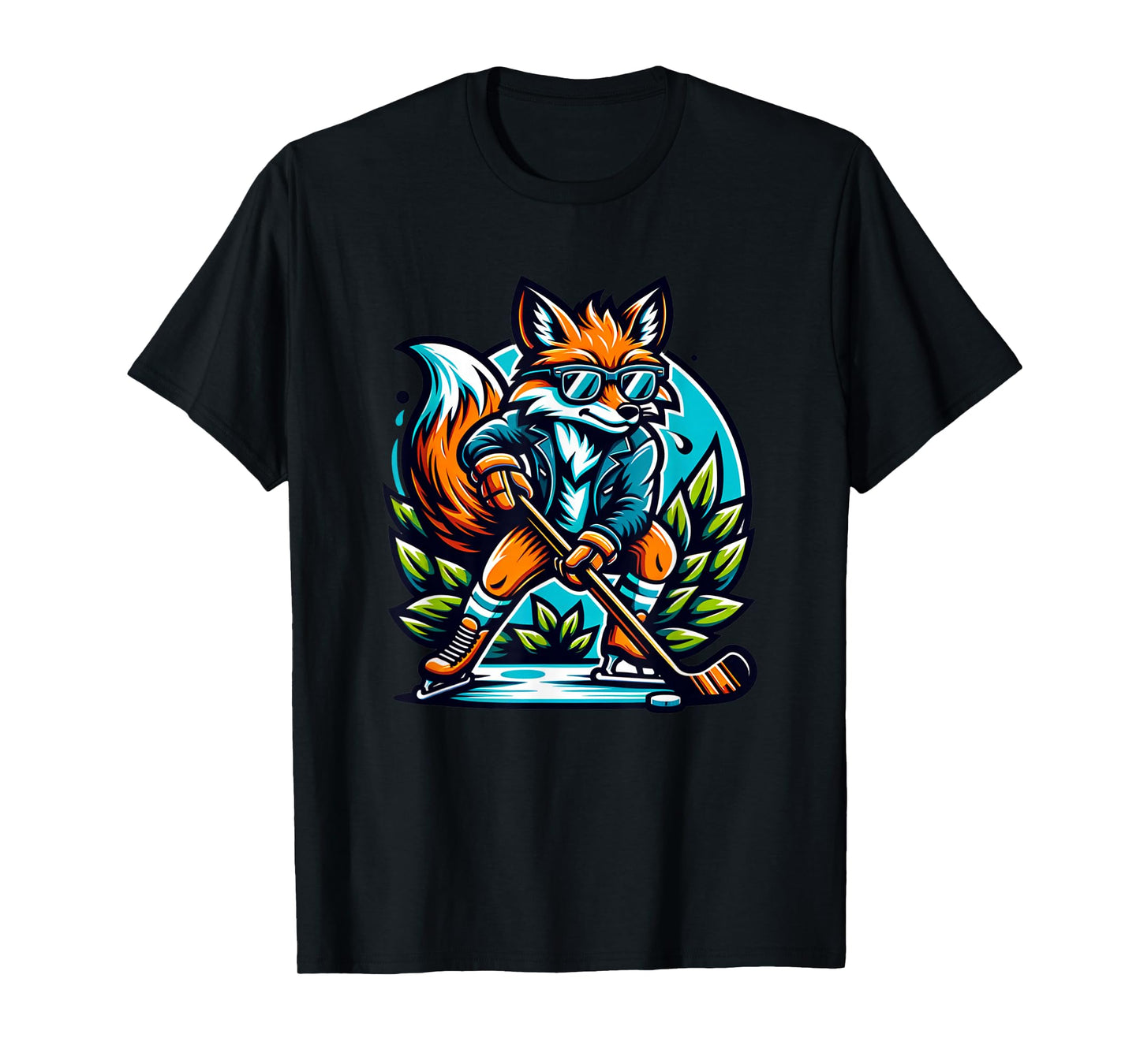 Fox Ice Hockey Cool Style Shades T-Shirt