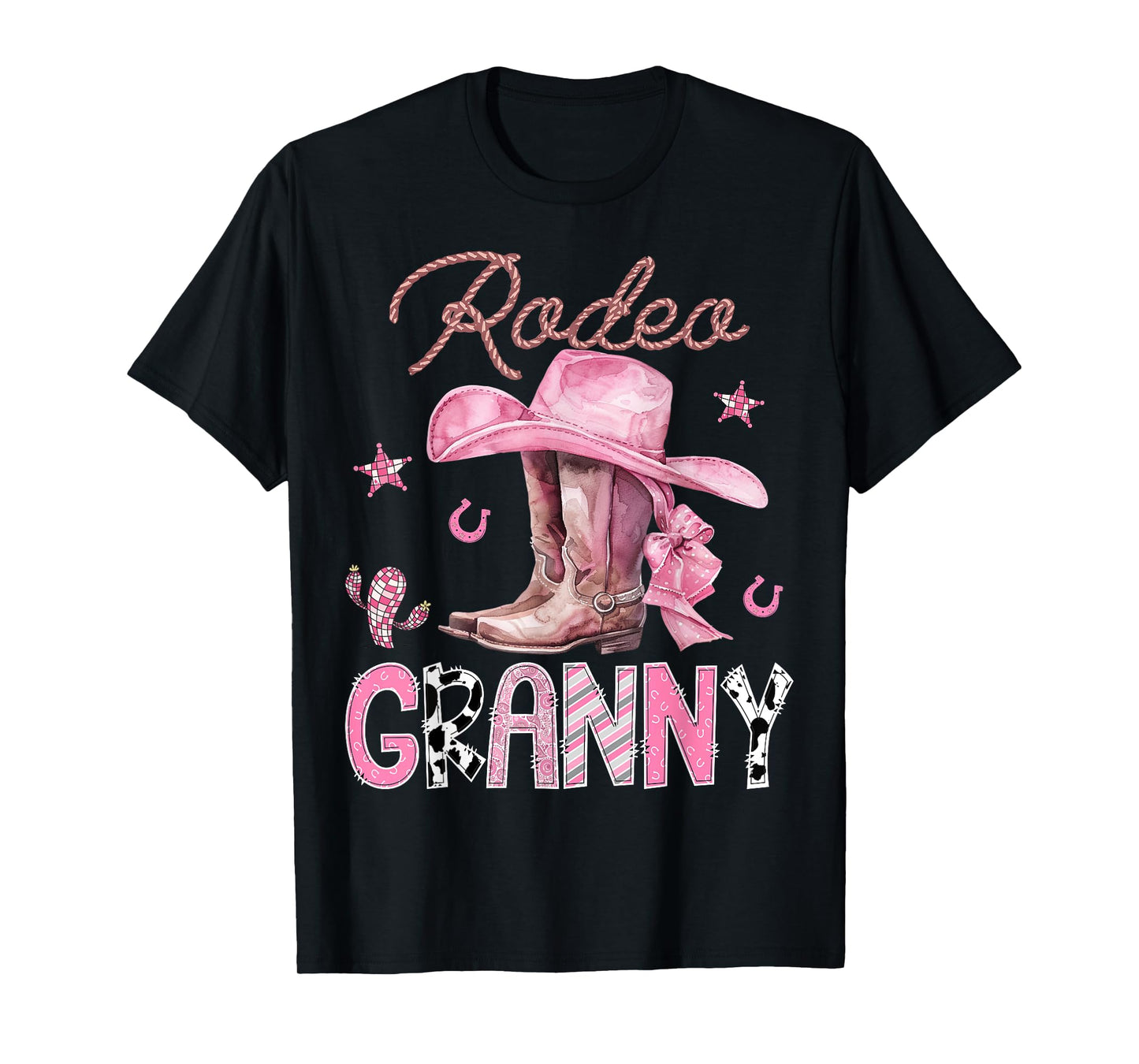 Rodeo Granny Pink Boots Coquette CowGirl Birthday Party T-Shirt