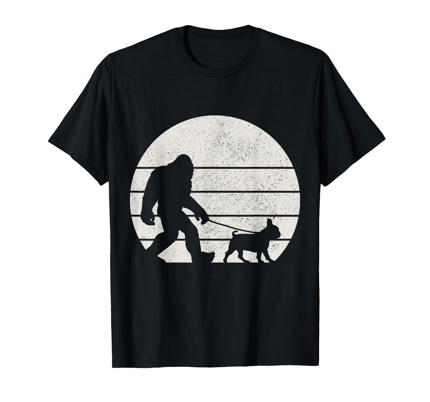 Bigfoot Walking French Bulldog Funny Dog Frenchie Mom Dad T-Shirt