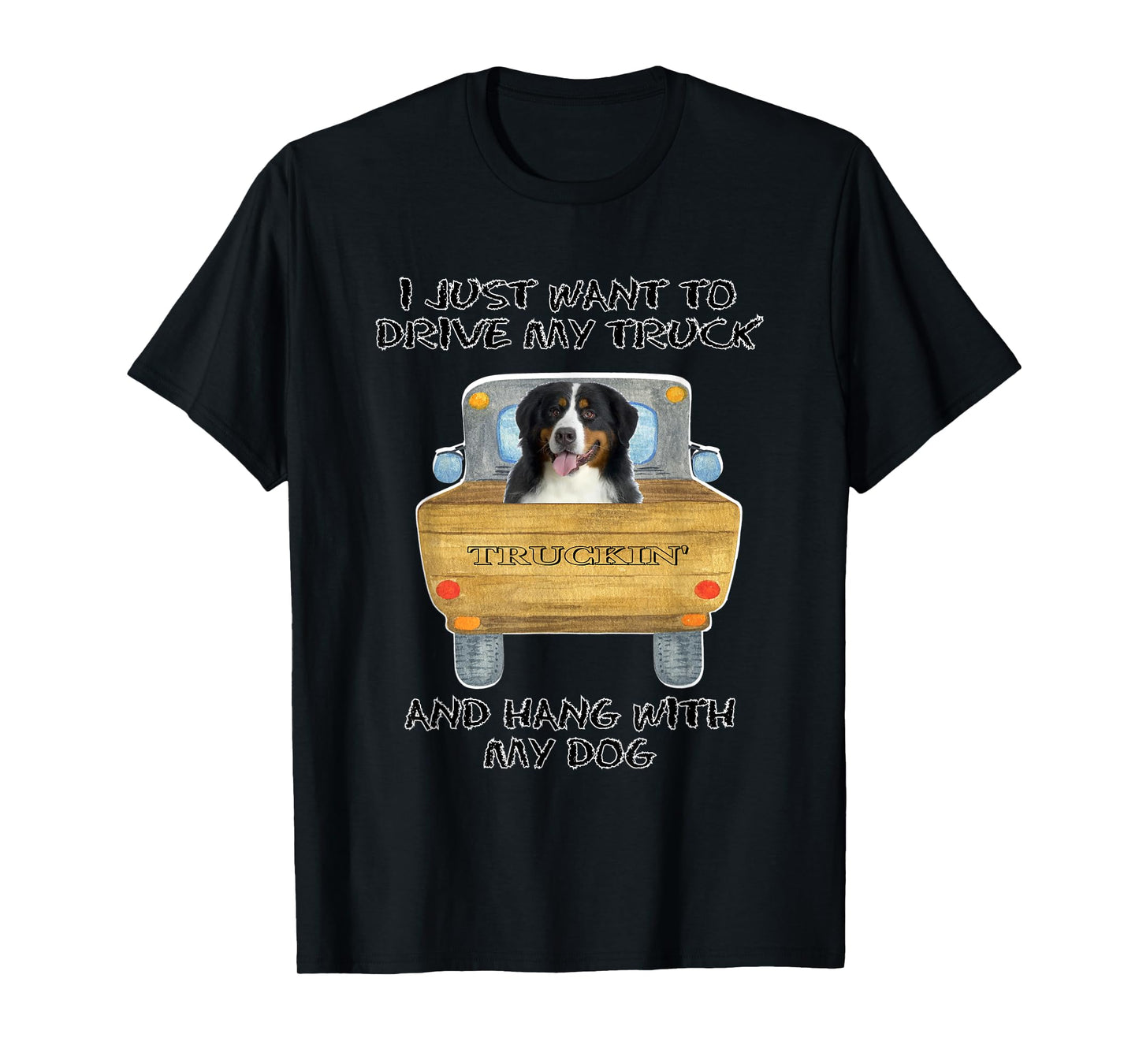 Truck Driving Dog Bernese Mountain Dog T-Shirt