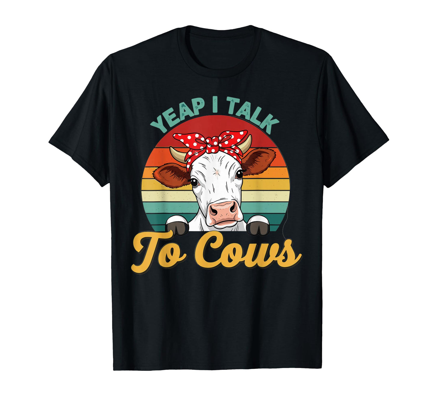 Funny Cow Lover Retro Farm Animal Talking Design T-Shirt
