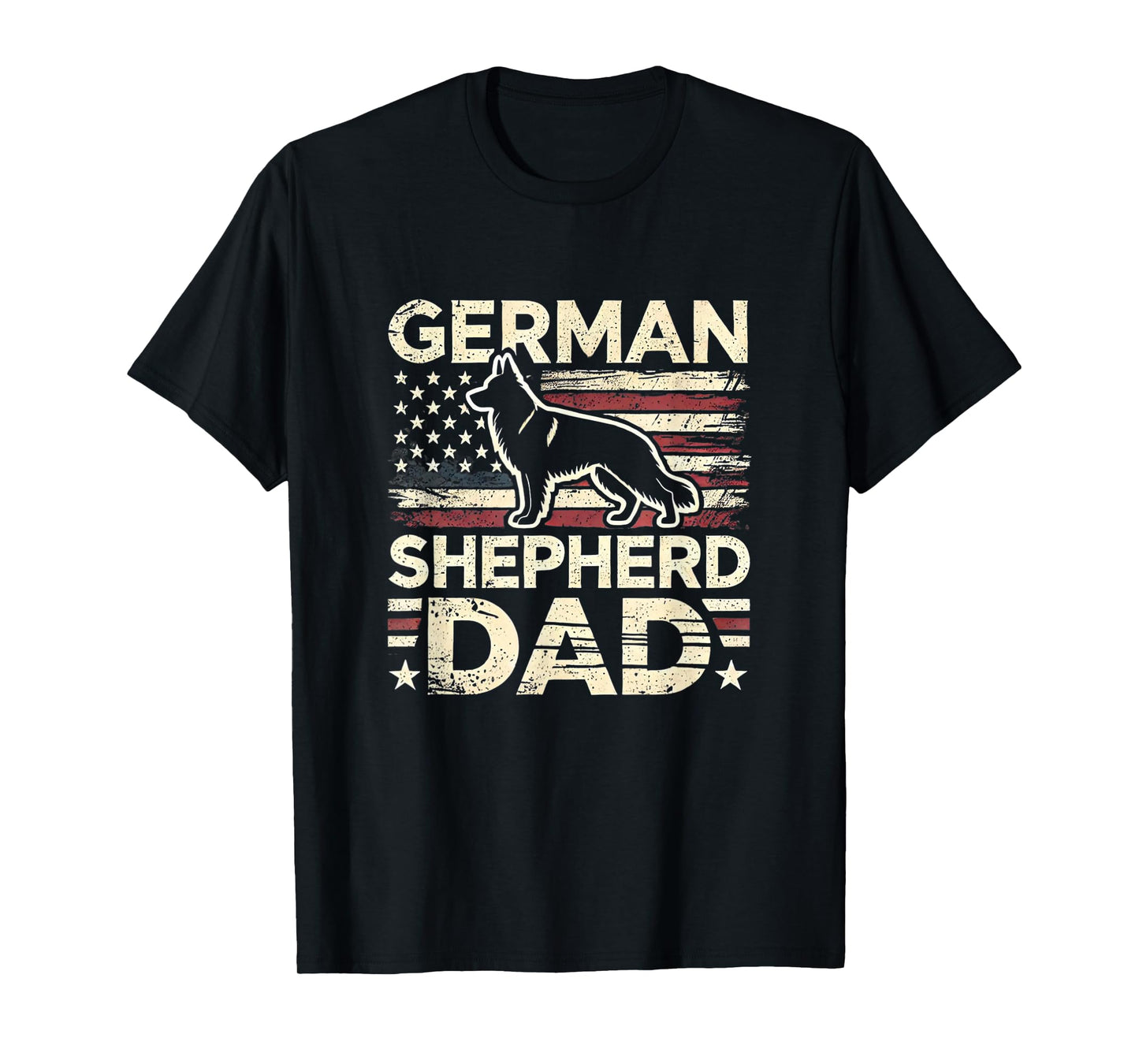 German Shepherd Dad Shirt American Flag German Shepherds T-Shirt