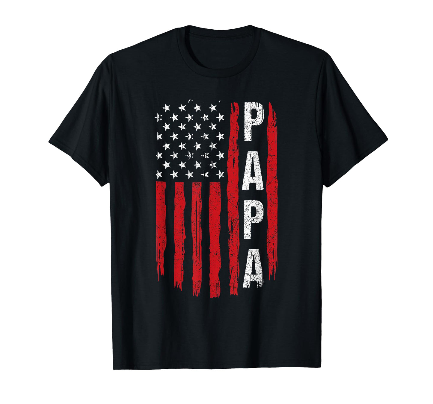 Proud Papa Father's Day Patriotic Dad USA flag T-Shirt
