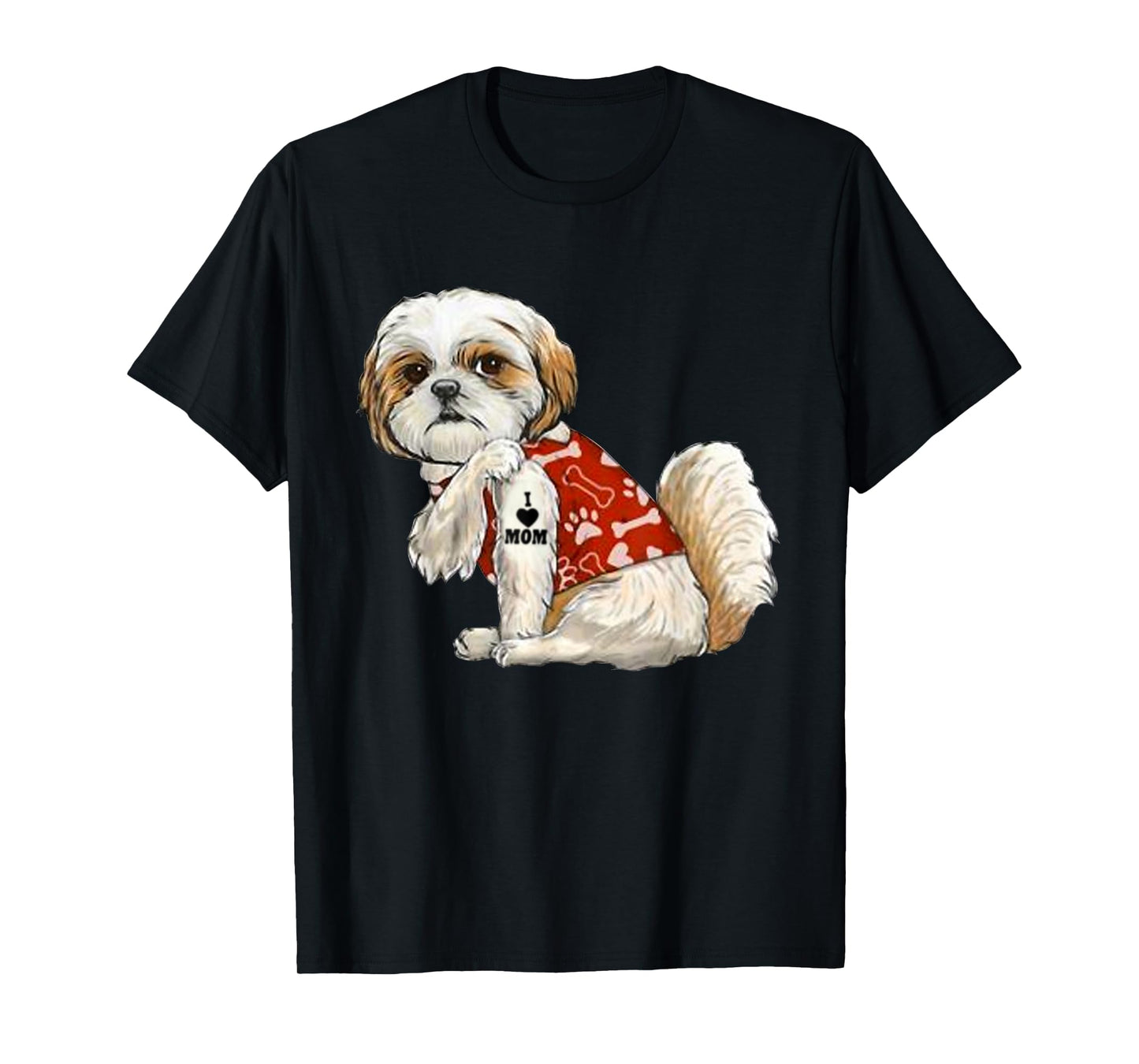 I Love Mom Tattoo Shih Tzu Mom Funny T-Shirt
