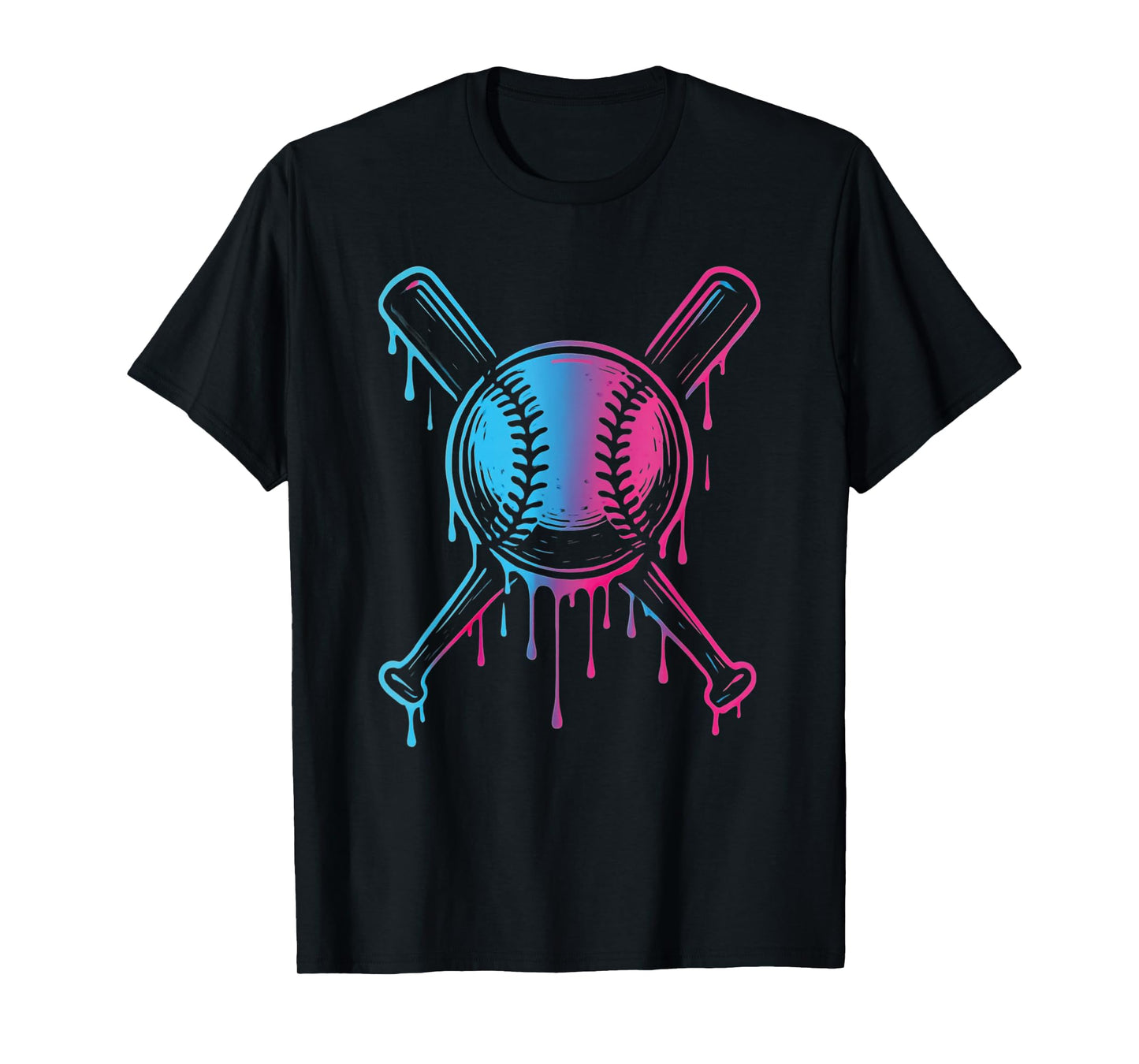 Baseball Home Run Boys Cool Ice Cream Drip Youth Baseball T-Shirt