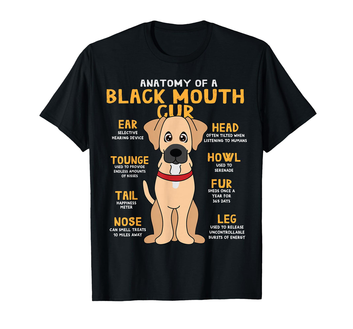 Black Mouth Cur Funny Anatomy Gift Black Mouth Cur T-Shirt