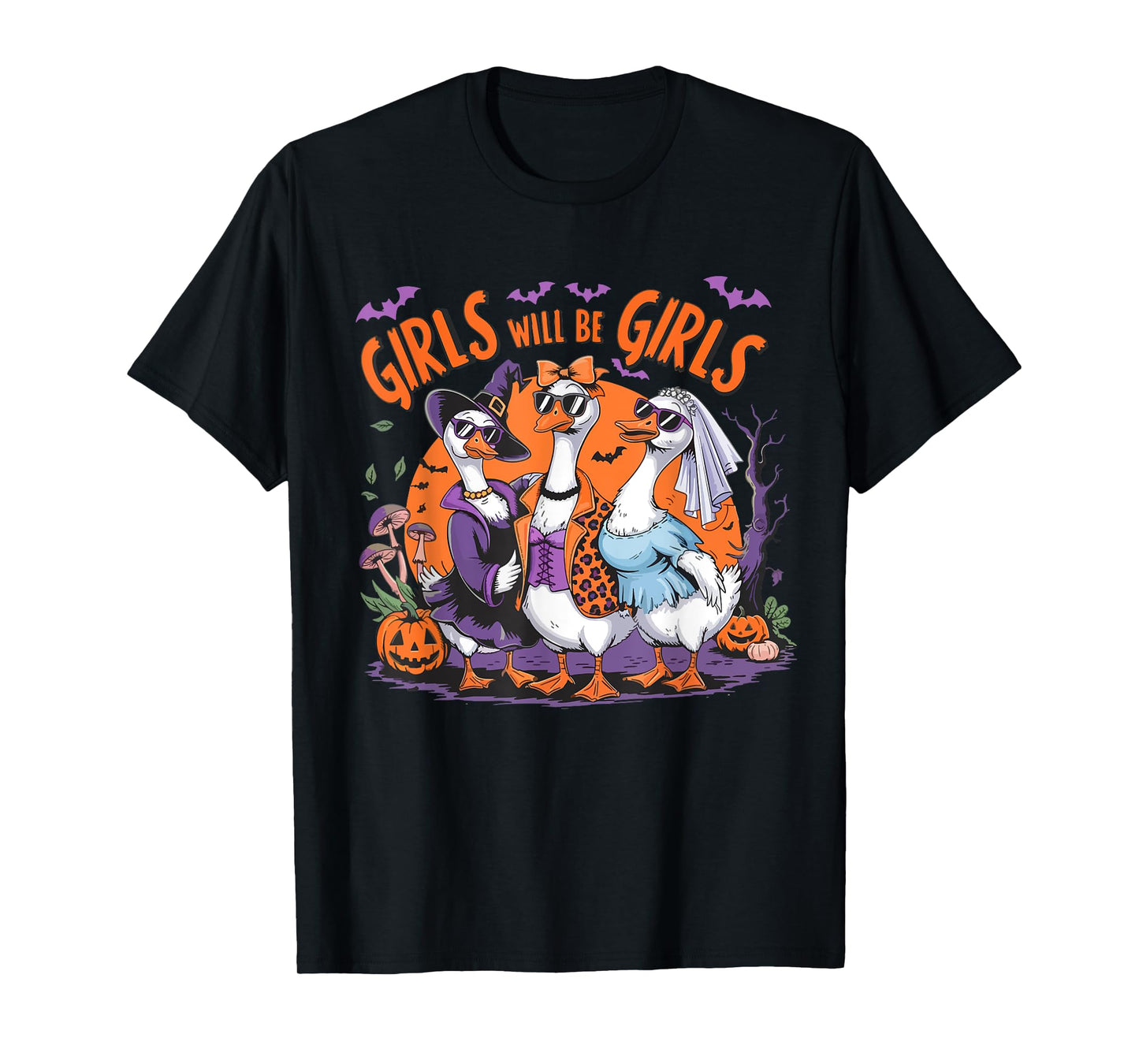 Girl Will be Girls Spooky Feminist Halloween Costume Women T-Shirt