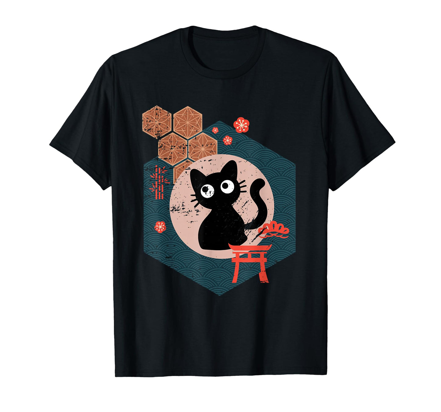 Black Cat Lover Japanese Kitten Anime Tokyo Otaku Lifestyle T-Shirt Small