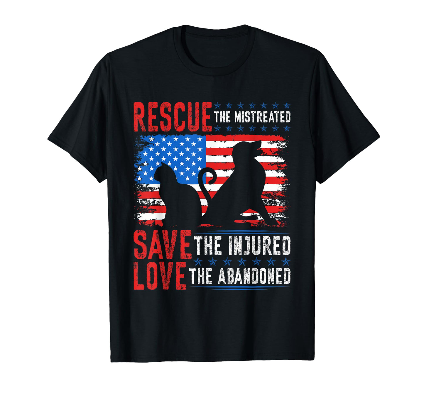 Rescue Save Love, Animal Rescue Dog Cat Lovers T-Shirt