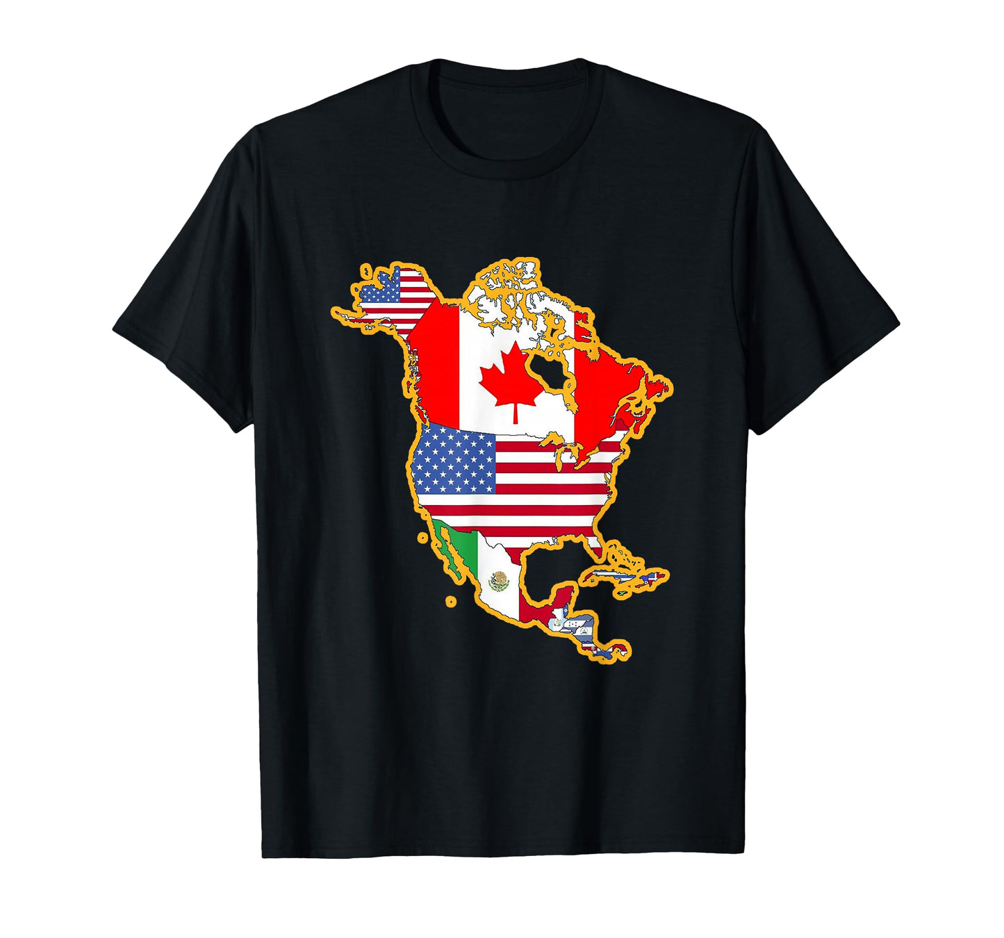 North America Continent Flag Shirt - Geography Shirt T-Shirt