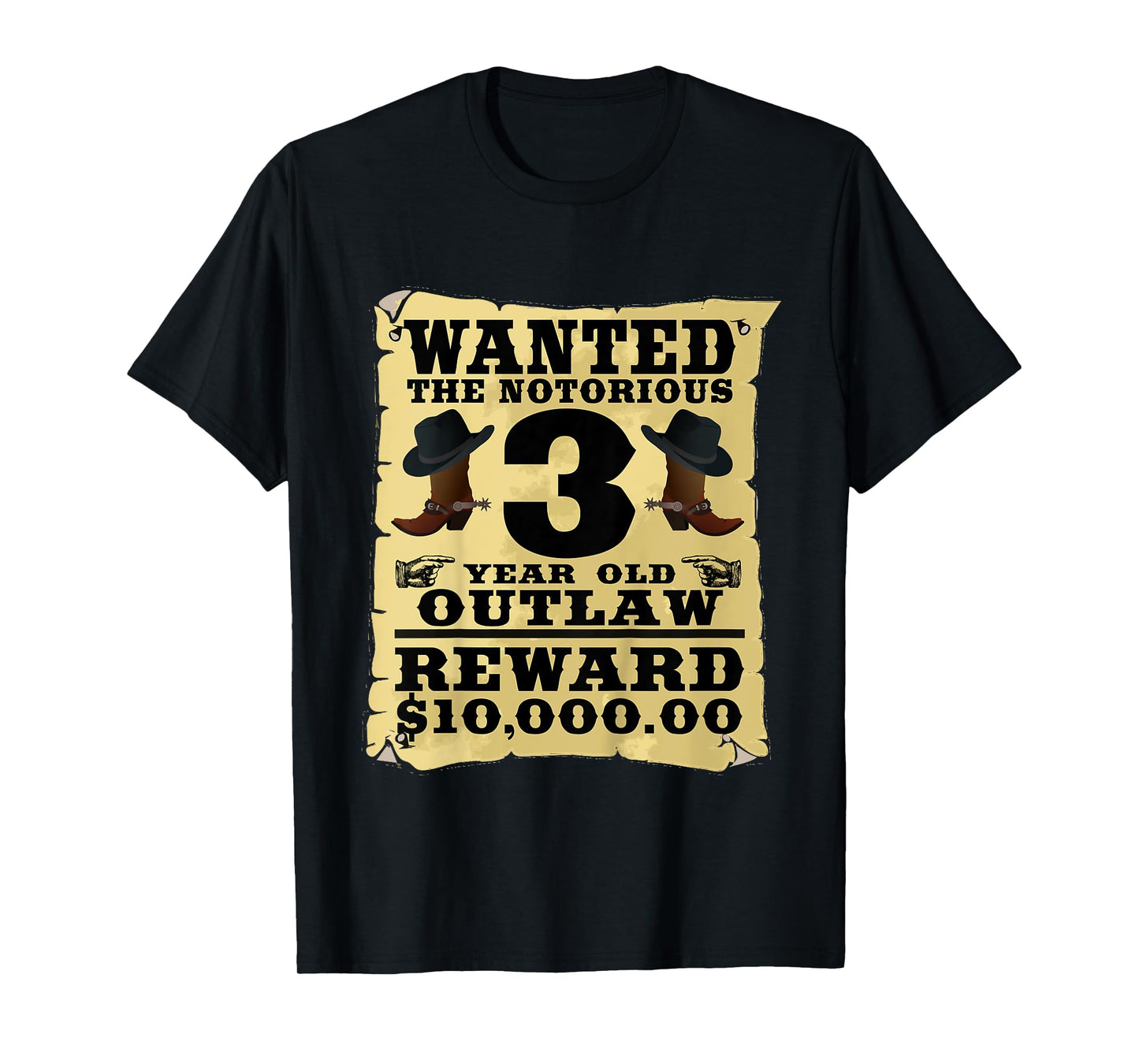 Kids 3 Year Old Cowboy Birthday Party Wild West Western 3rd Gift T-Shirt
