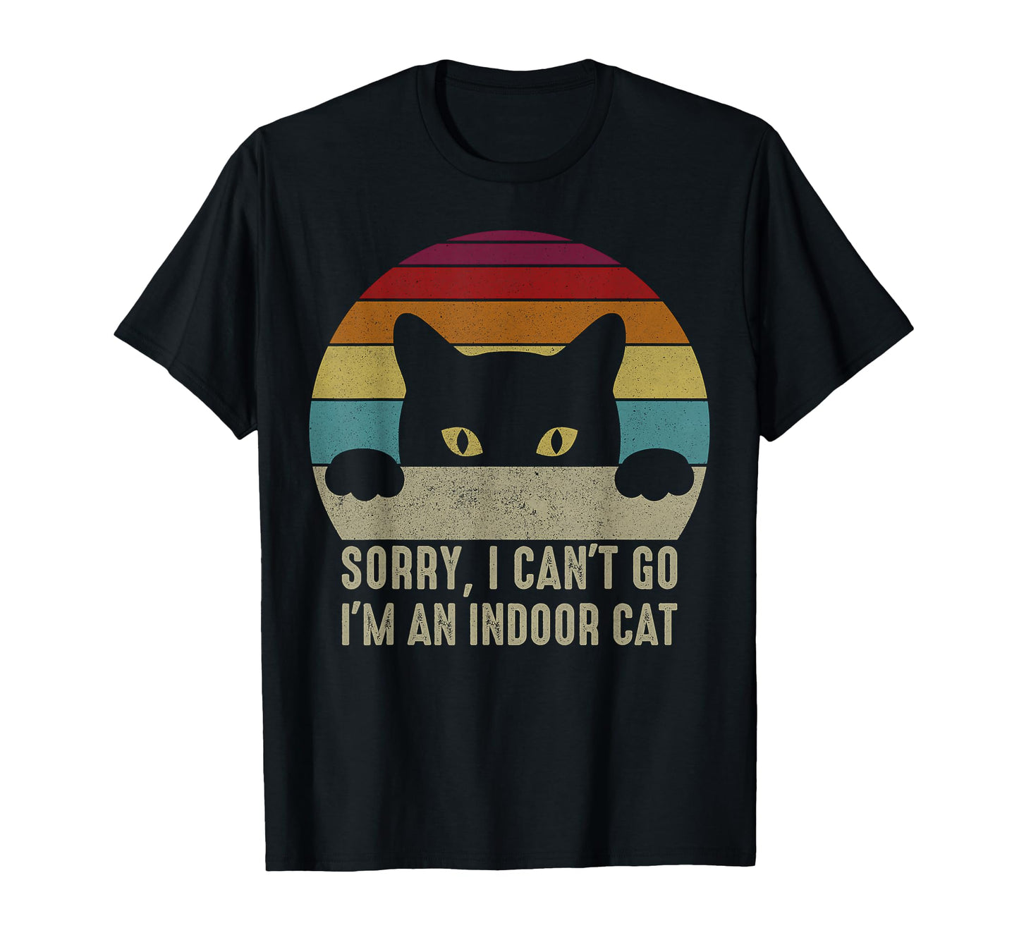 Sorry I Can't Go I'm an Indoor Cat Vintage Men Women T-Shirt