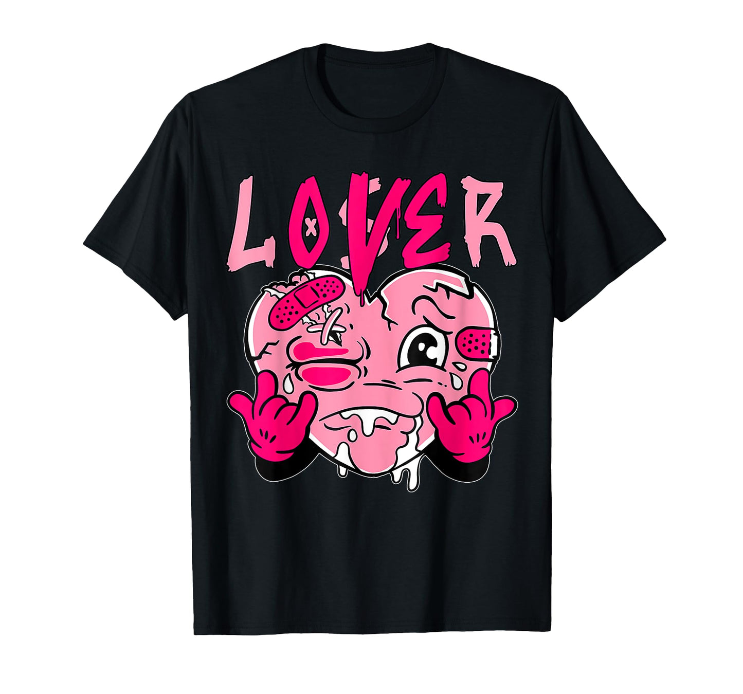 Pink Loser Lover Pink Drip Heart Matching Tee For Men Women T-Shirt