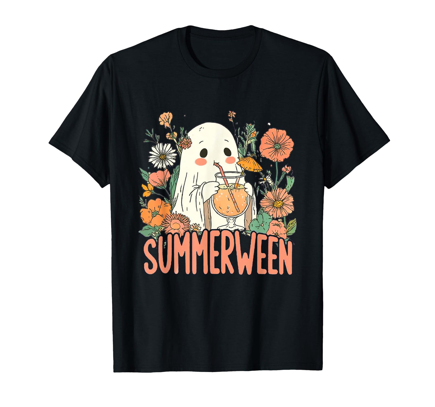 Retro SummerWeen Ghost Summer Halloween T-Shirt