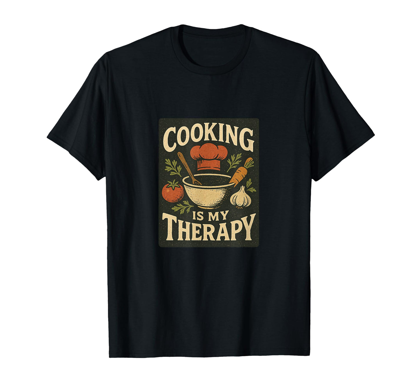 Cooking is My Therapy Colorful Kitchen Art for Food Lovers T-Shirt