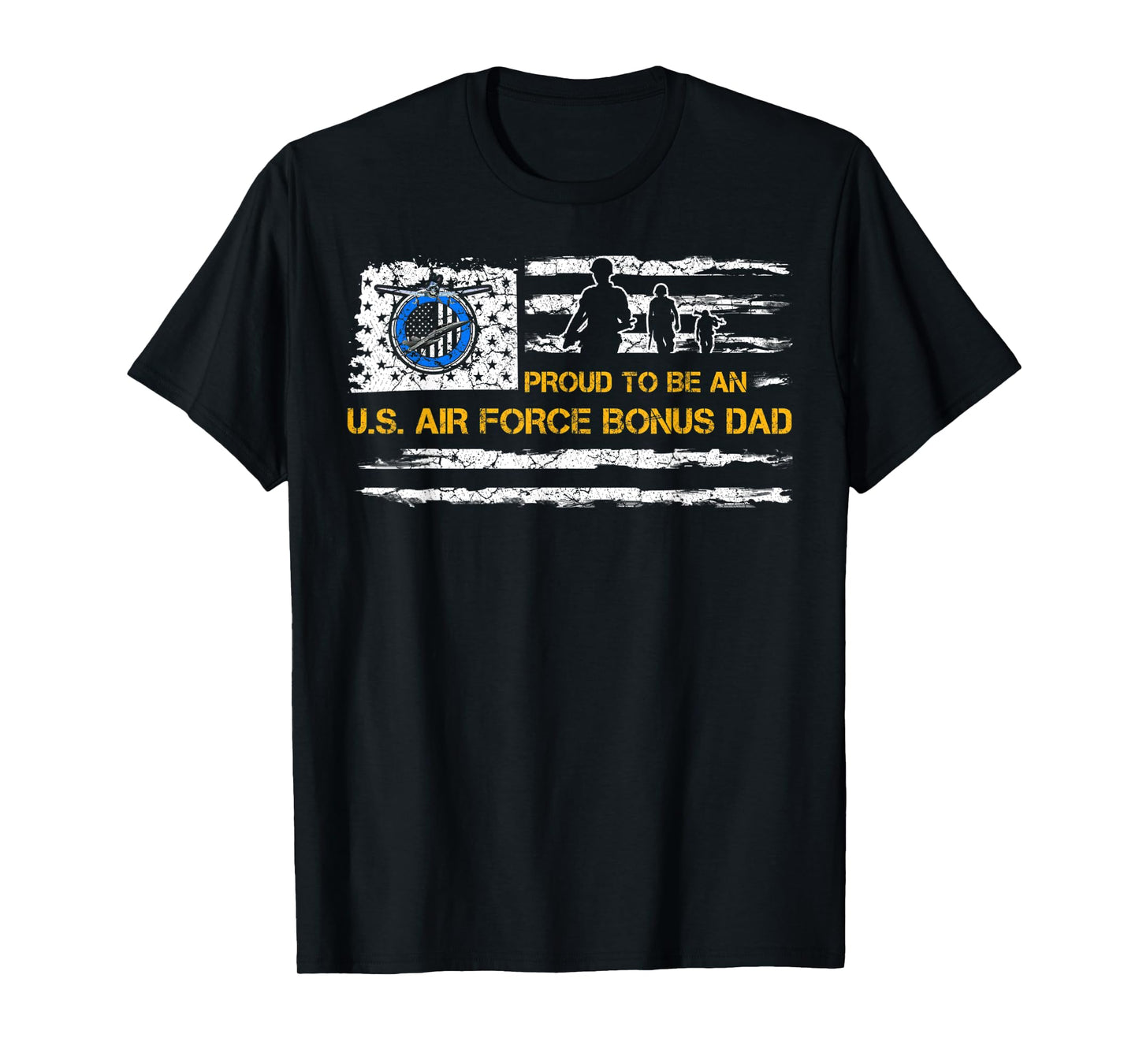 Vintage USA American Flag Proud To Be An Air Force Bonus Dad Women Men T-Shirt