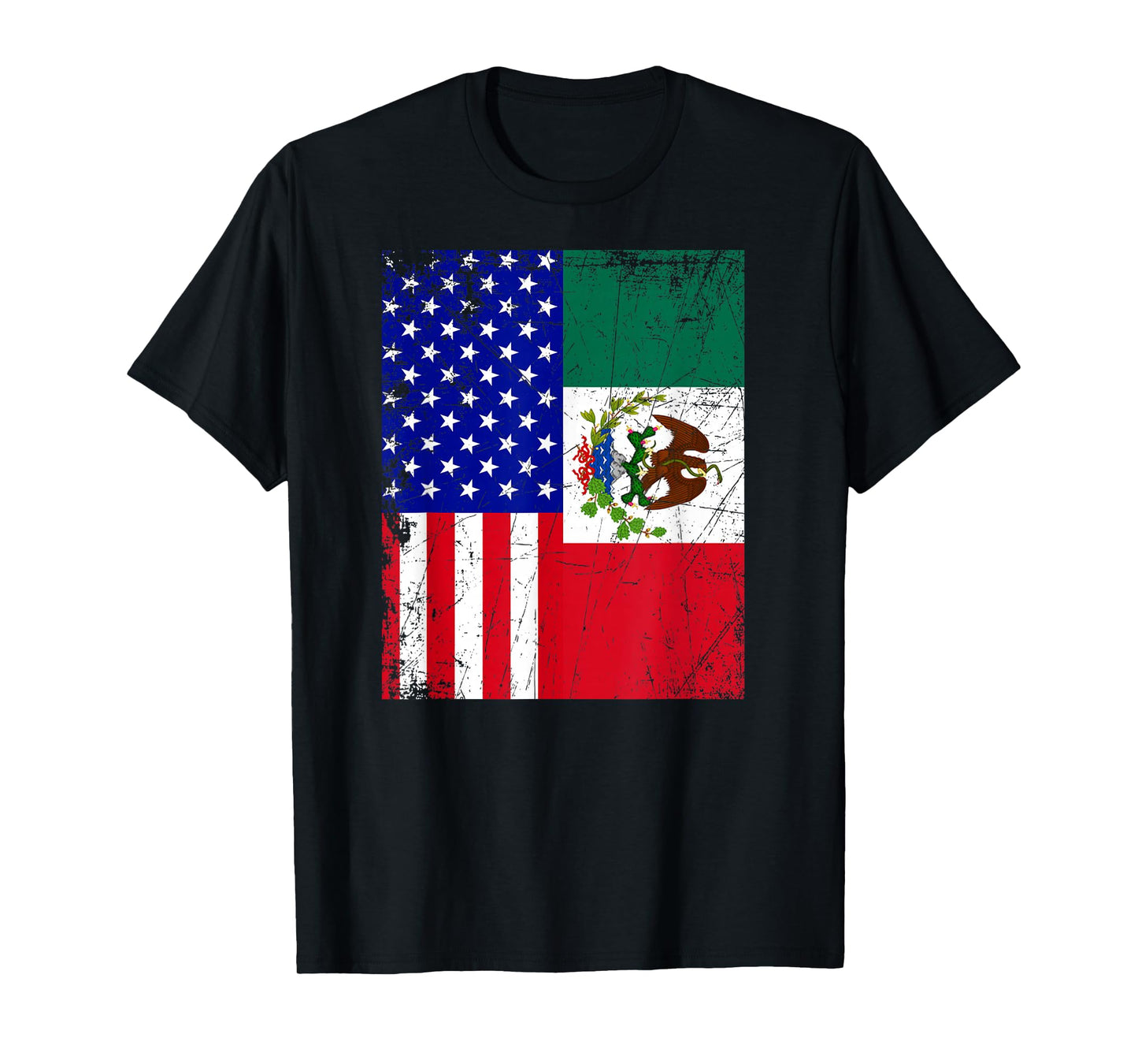 Mexican American Flag Shirt | Half Mexico Half USA T-Shirt T-Shirt