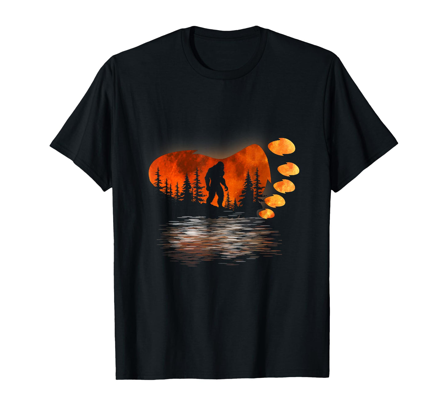 Bigfoot Sasquatch Full Moon In The Forest For Men Women Kids T-Shirt
