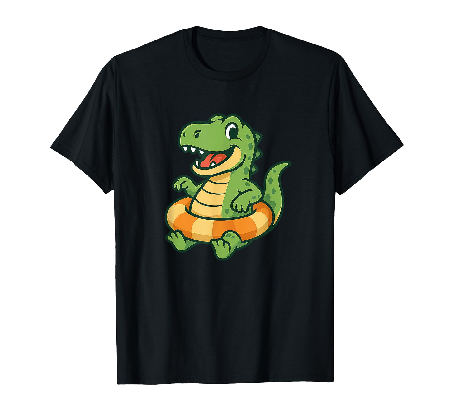 Happy Dinosaur with Vacation Pool Ring for Boys and Girls T-Shirt
