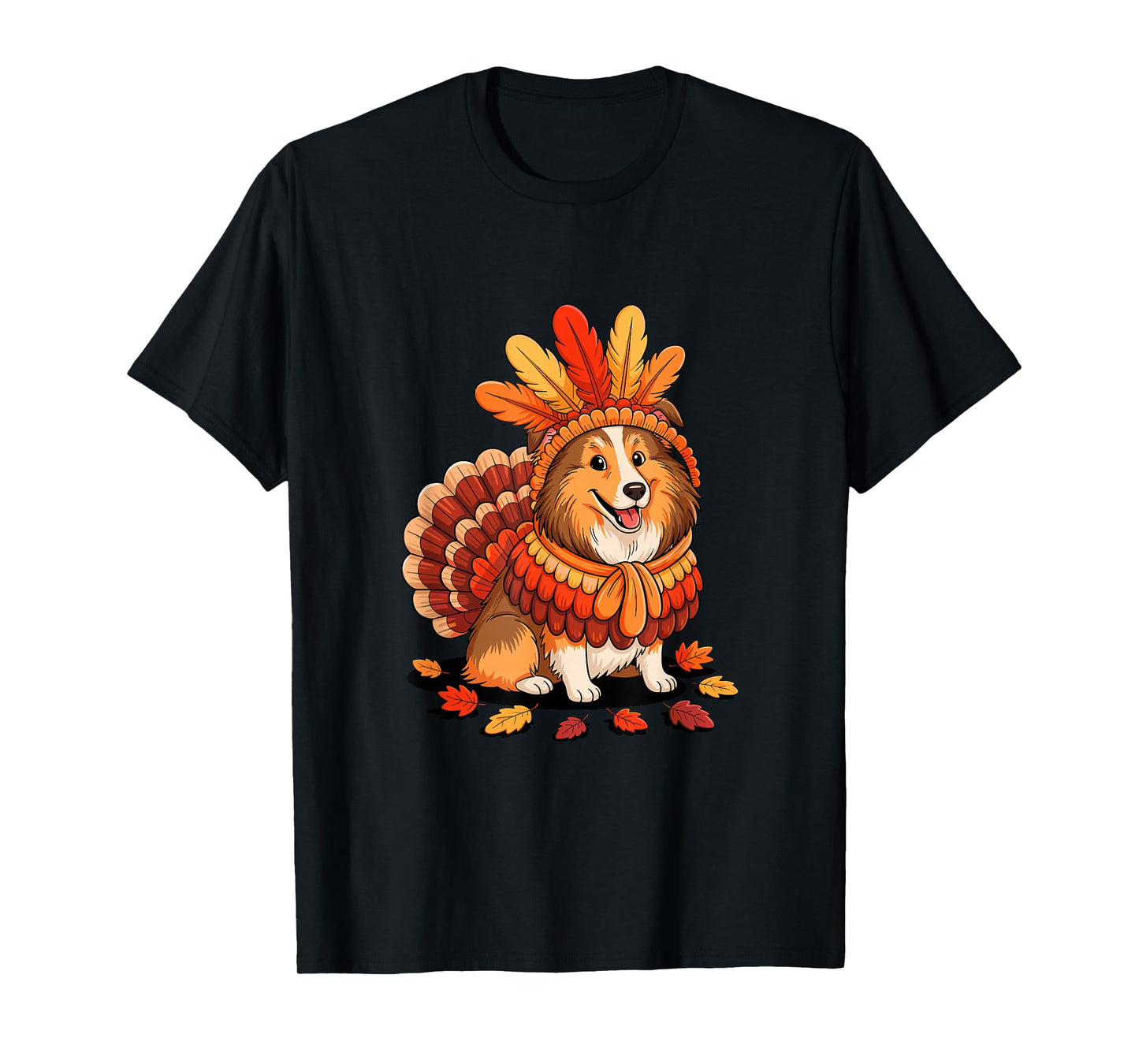 Thanksgiving Turkey Shetland Sheepdog Sheltie T-Shirt