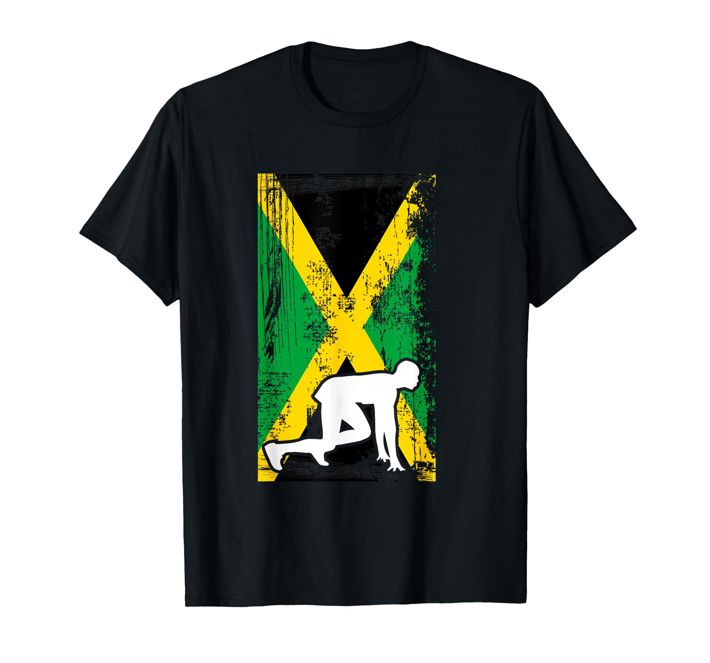 Jamaica Track & Field Country Flag Silhouette Sport T-Shirt T-Shirt