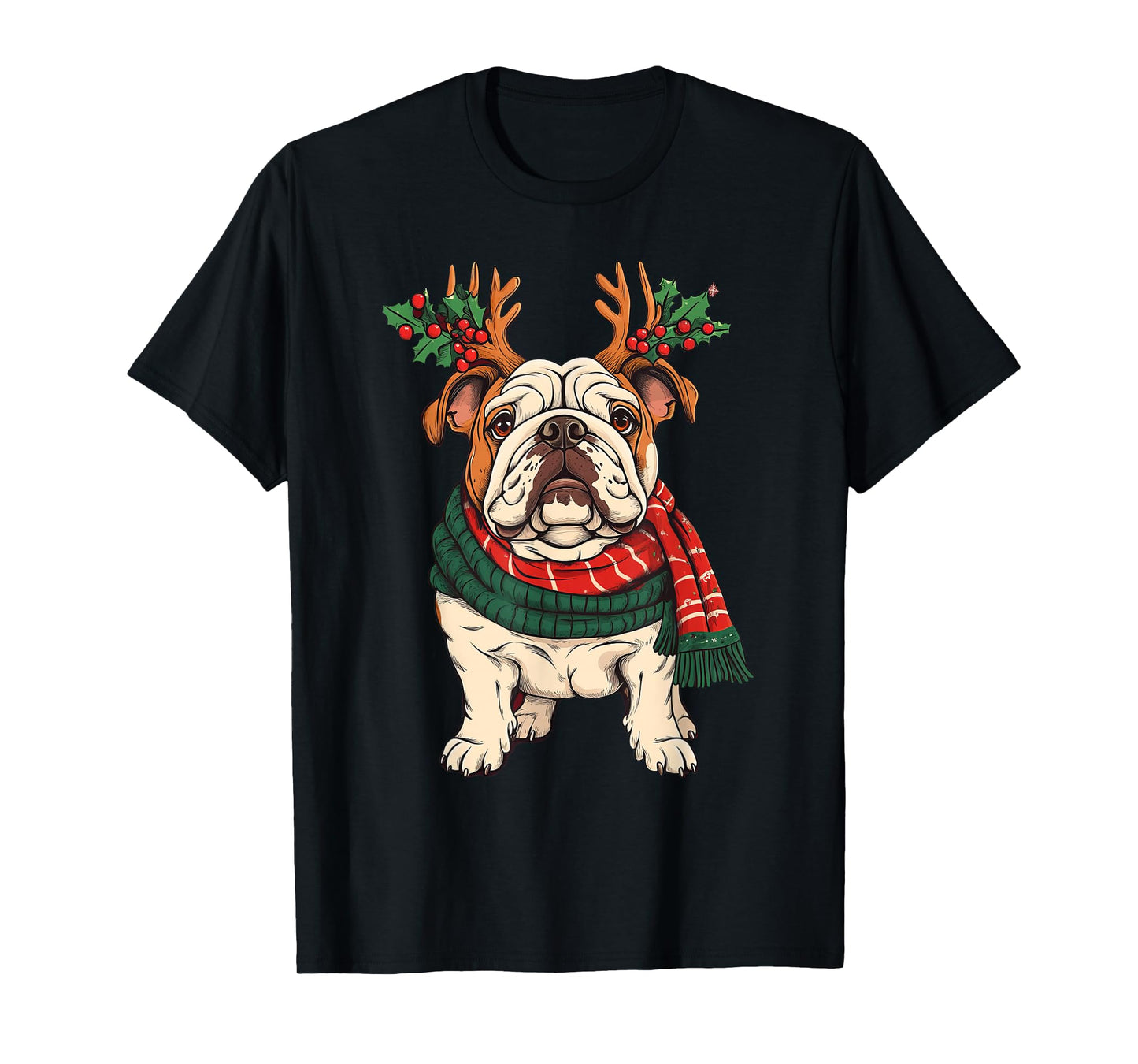 English Bulldog Dog Reindeer Christmas Xmas T-Shirt